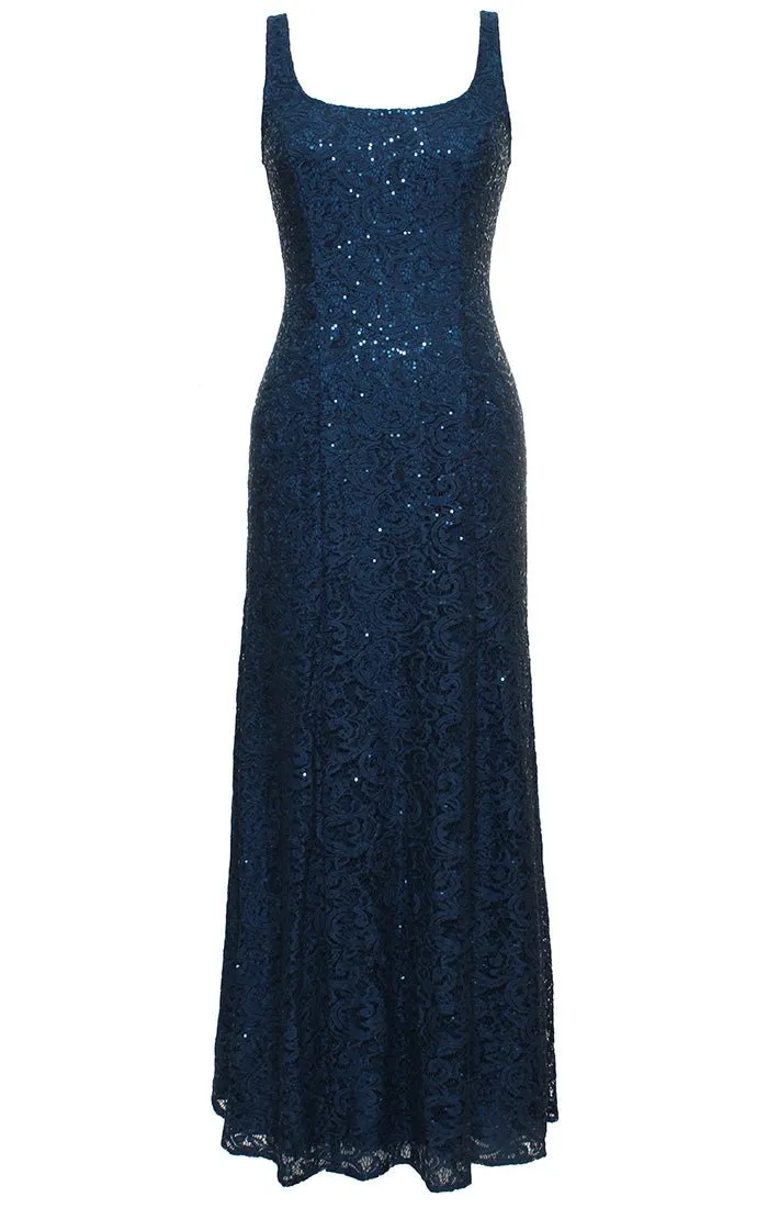 Plus - Long A-Line Jacket Dress With Illusion Cascade Jacket and Sequin Detail sold by Alex Evenings product image thumbnail 2