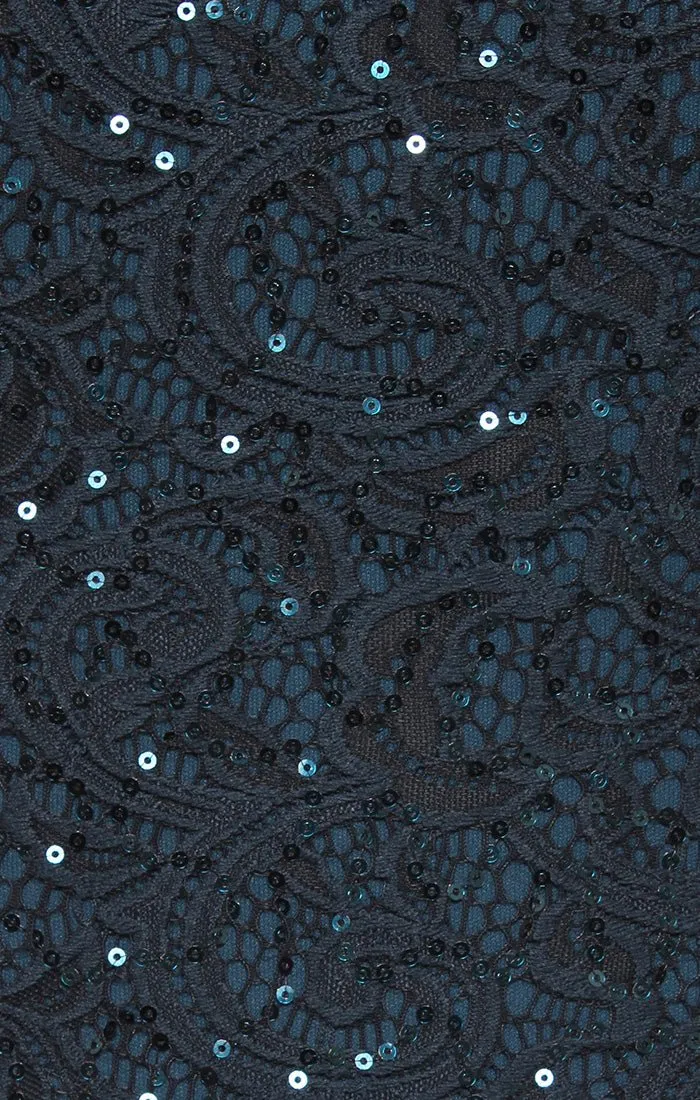 Plus - Long A-Line Jacket Dress With Illusion Cascade Jacket and Sequin Detail sold by Alex Evenings product image thumbnail 3