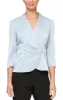 3/4 Sleeve Side Closure Blouse with Collar and Decorative Closure sold by Alex Evenings