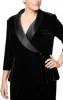 Plus 3/4 Sleeve Side Closure Velvet Blouse with Modified Peplum and Satin Collar sold by Alex Evenings