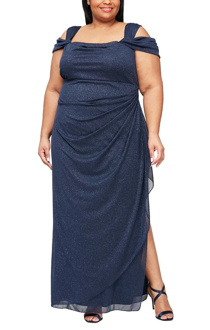 Hannah Glitter Mesh Gown sold by Alex Evenings product image thumbnail 4