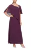 *Asymmetric Overlay Chiffon Gown with L-Shaped Neckline sold by Alex Evenings