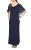 *Asymmetric Overlay Chiffon Gown with L-Shaped Neckline sold by Alex Evenings