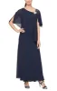 *Asymmetric Overlay Chiffon Gown with L-Shaped Neckline sold by Alex Evenings