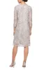 Petite - Embroidered Mock Jacket Dress with Illusion Sleeves & Scallop Detail sold by Alex Evenings