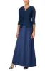 Plus Glitter Lace & Satin Skirt Jacket Dress with Open Jacket sold by Alex Evenings