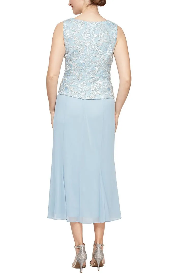 Regular - Tea-Length Jacket Dress with Corded Detail Bodice & Jacket sold by Alex Evenings product image thumbnail 4