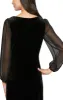 3/4 Sleeve Velvet Blouse with Embellished Ruched Waist Detail & Illusion Sleeves sold by Alex Evenings