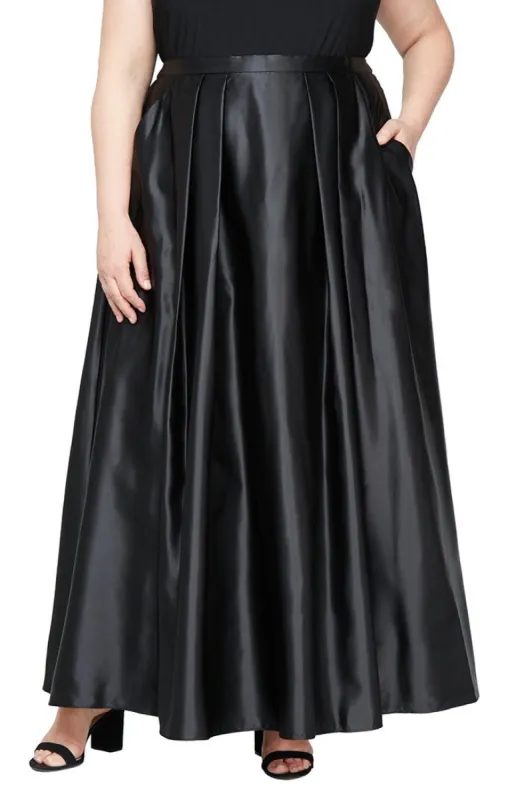 Plus Satin Ballgown Skirt with Pockets and Inverted Pleat Detail sold by Alex Evenings