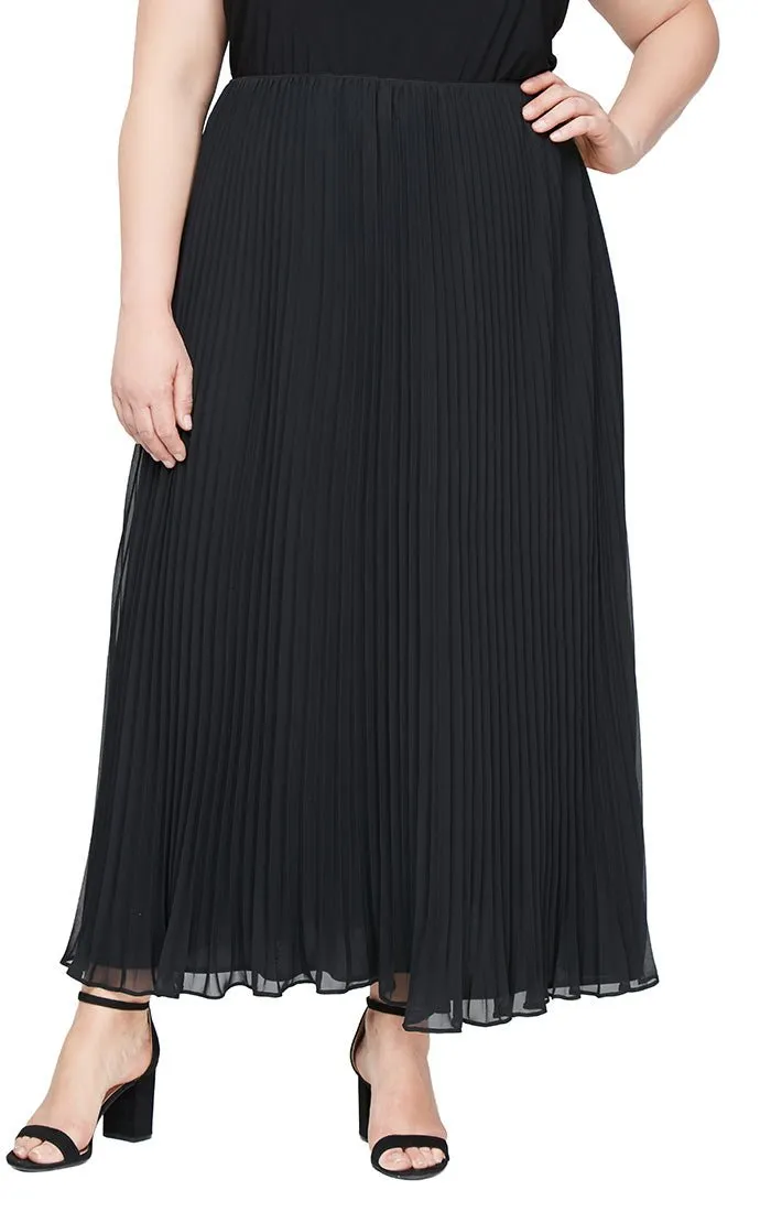 Plus - Long Pleated Chiffon Skirt sold by Alex Evenings