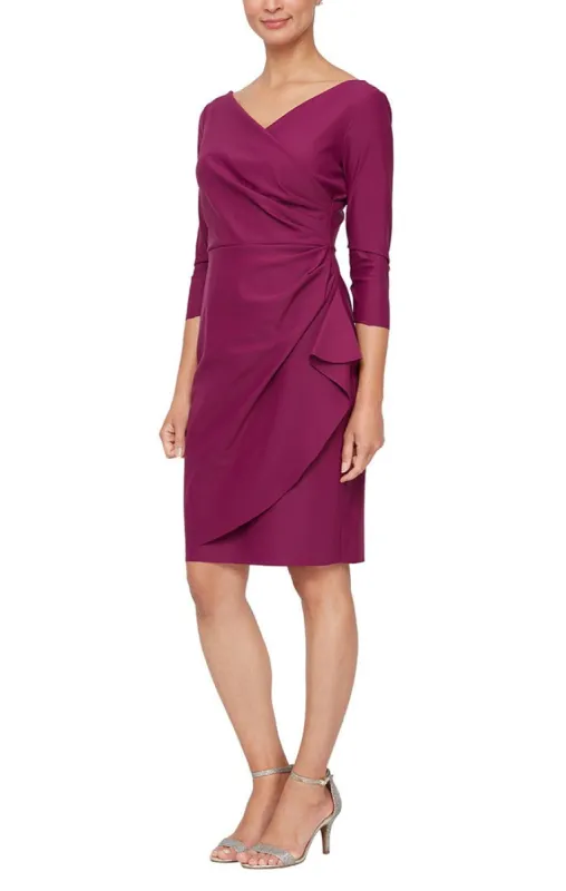 Diana Cascade Ruffle Sheath Contour Dress sold by Alex Evenings