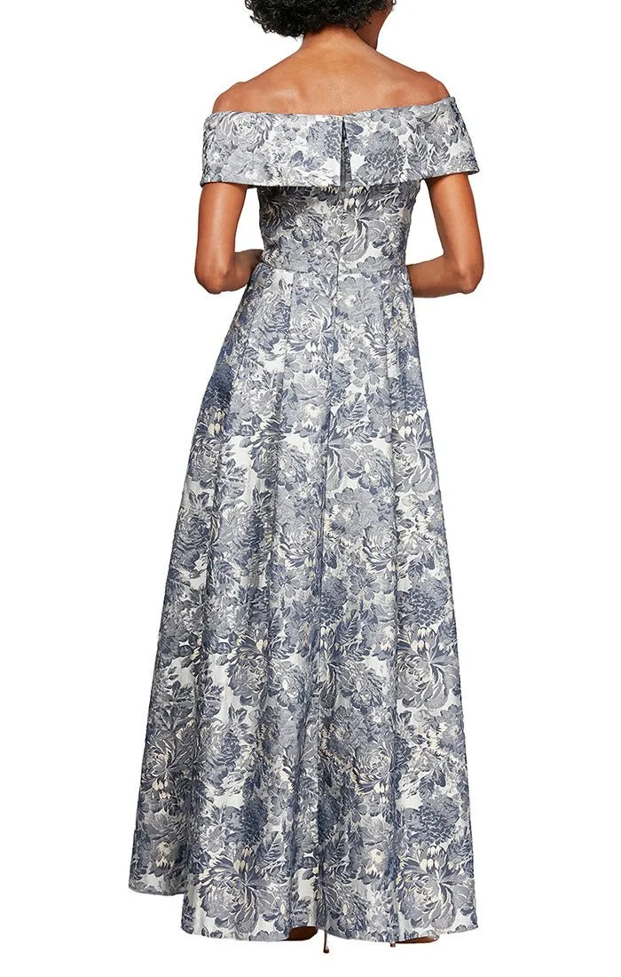 Floral Brocade Off-the-Shoulder Ballgown sold by Alex Evenings product image thumbnail 2