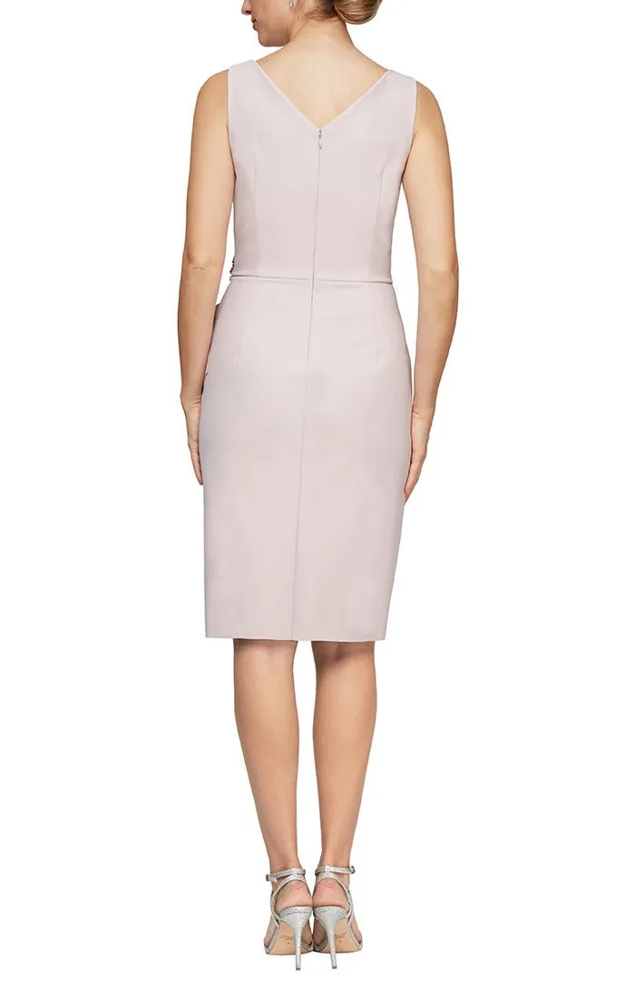 Compression Short Cocktail Dress with Ruffle Skirt & Beaded Detail at Hip sold by Alex Evenings product image thumbnail 2