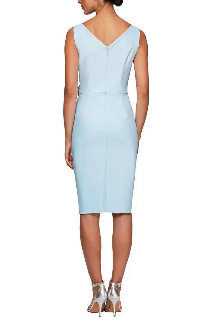 Compression Short Cocktail Dress with Ruffle Skirt & Beaded Detail at Hip sold by Alex Evenings product image thumbnail 4