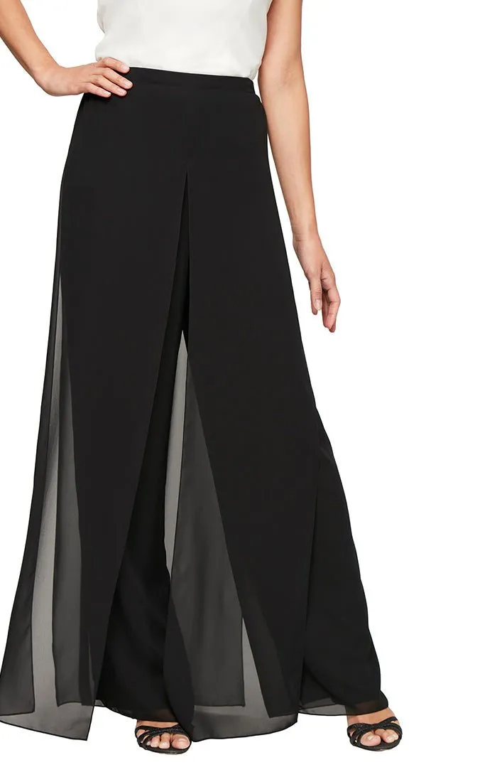 Wide Leg Chiffon Carwash Pant sold by Alex Evenings
