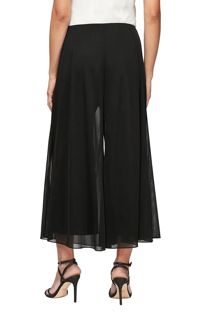 Petite Wide Leg Cropped Length Mesh Pant sold by Alex Evenings product image thumbnail 2