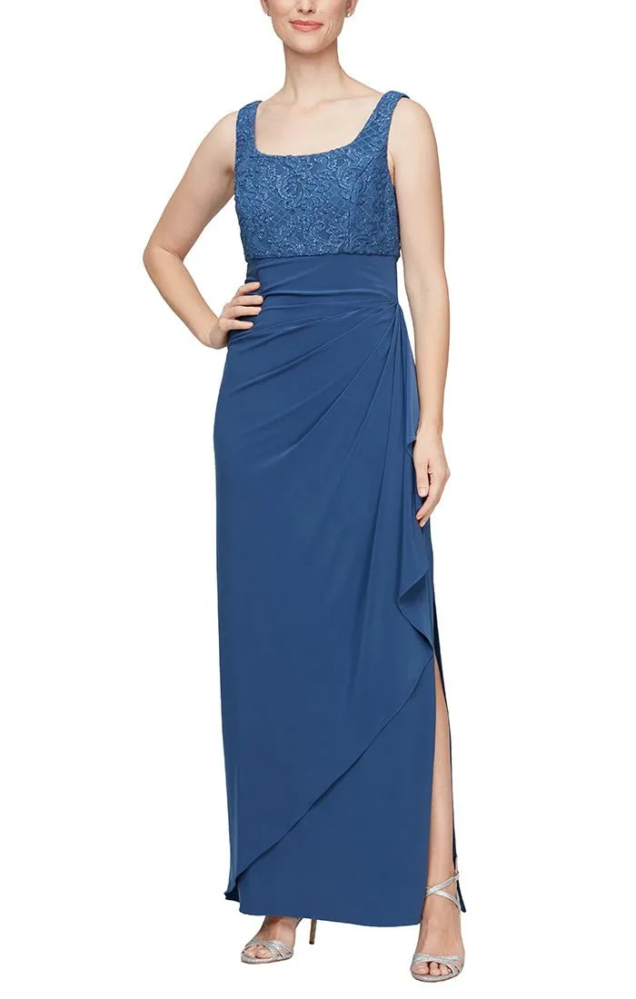 Petite - Empire Waist Bolero Jacket Dress with Open Jacket, Scoop Neck Bodice and Cascade Detail Skirt sold by Alex Evenings product image thumbnail 2