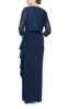 Petite - Empire Waist Bolero Jacket Dress with Open Jacket, Scoop Neck Bodice and Cascade Detail Skirt sold by Alex Evenings