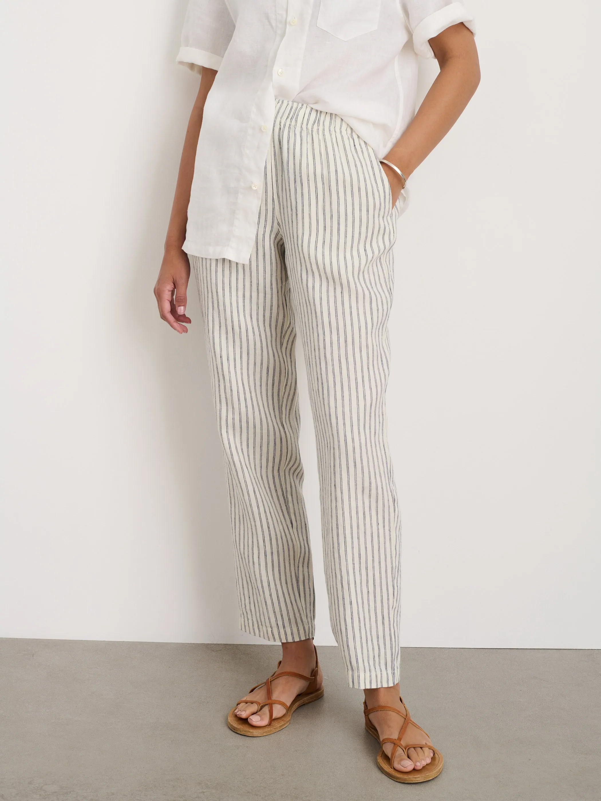 Angelina Pant in Double Stripe Linen sold by Alex Mill product image thumbnail 3