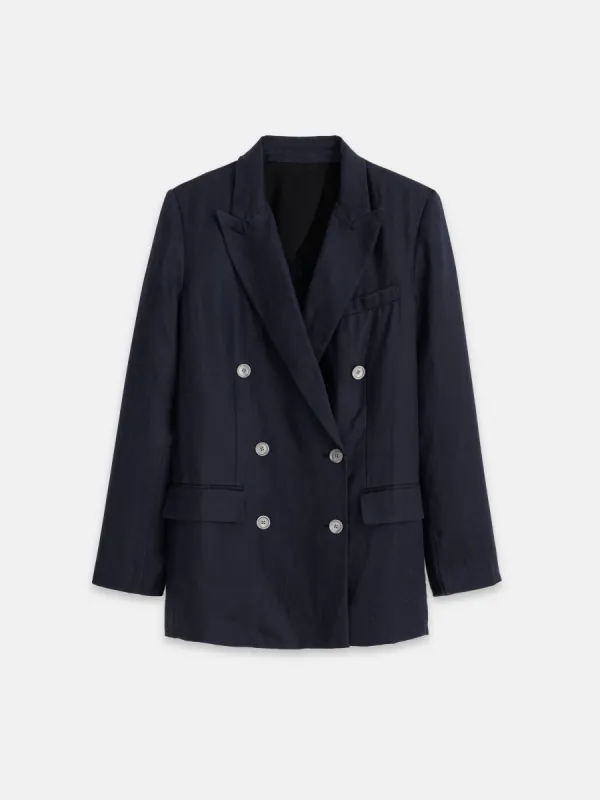 Anna Double Breasted Blazer In Linen sold by Alex Mill