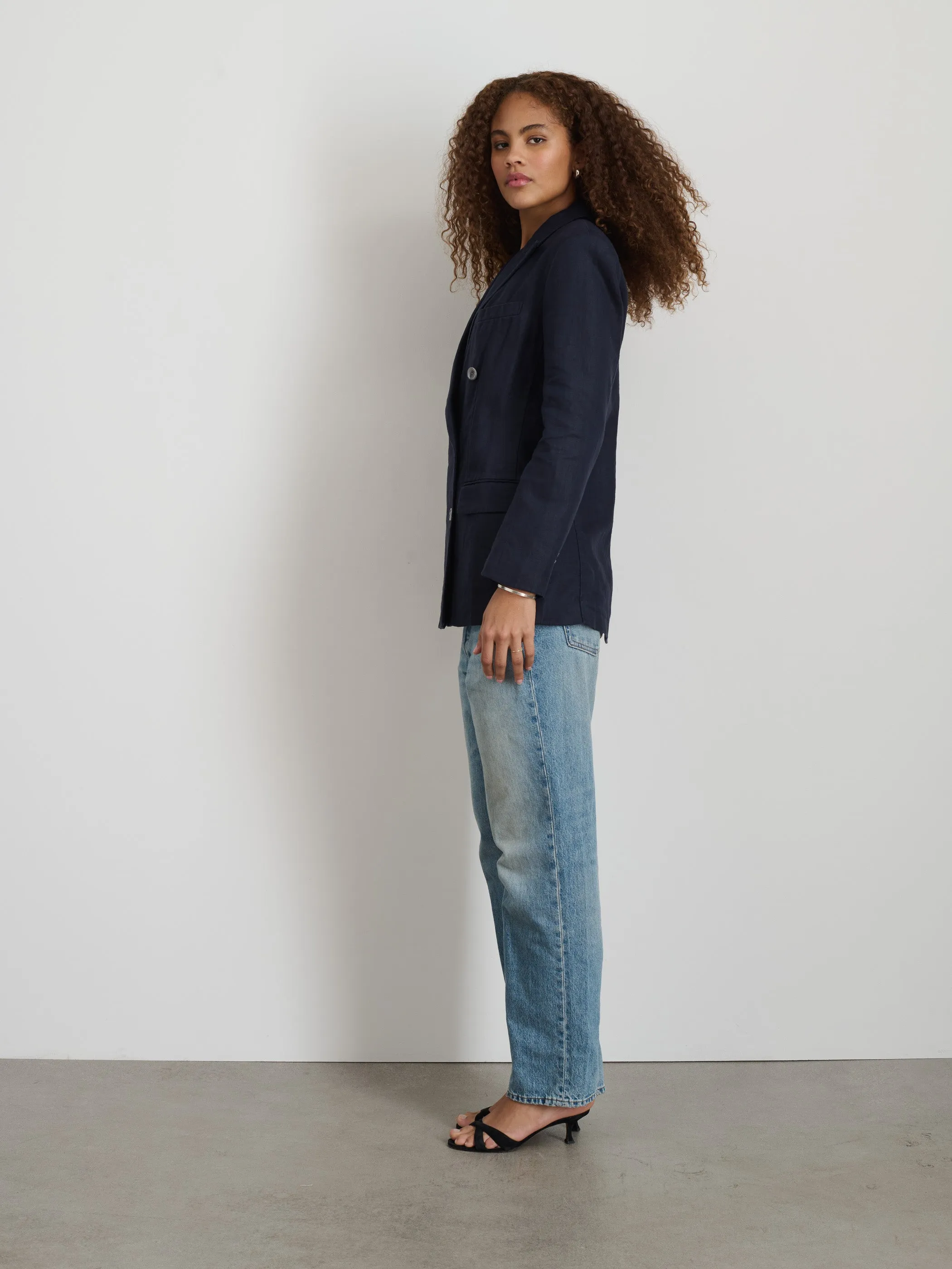 Anna Double Breasted Blazer In Linen sold by Alex Mill product image thumbnail 5