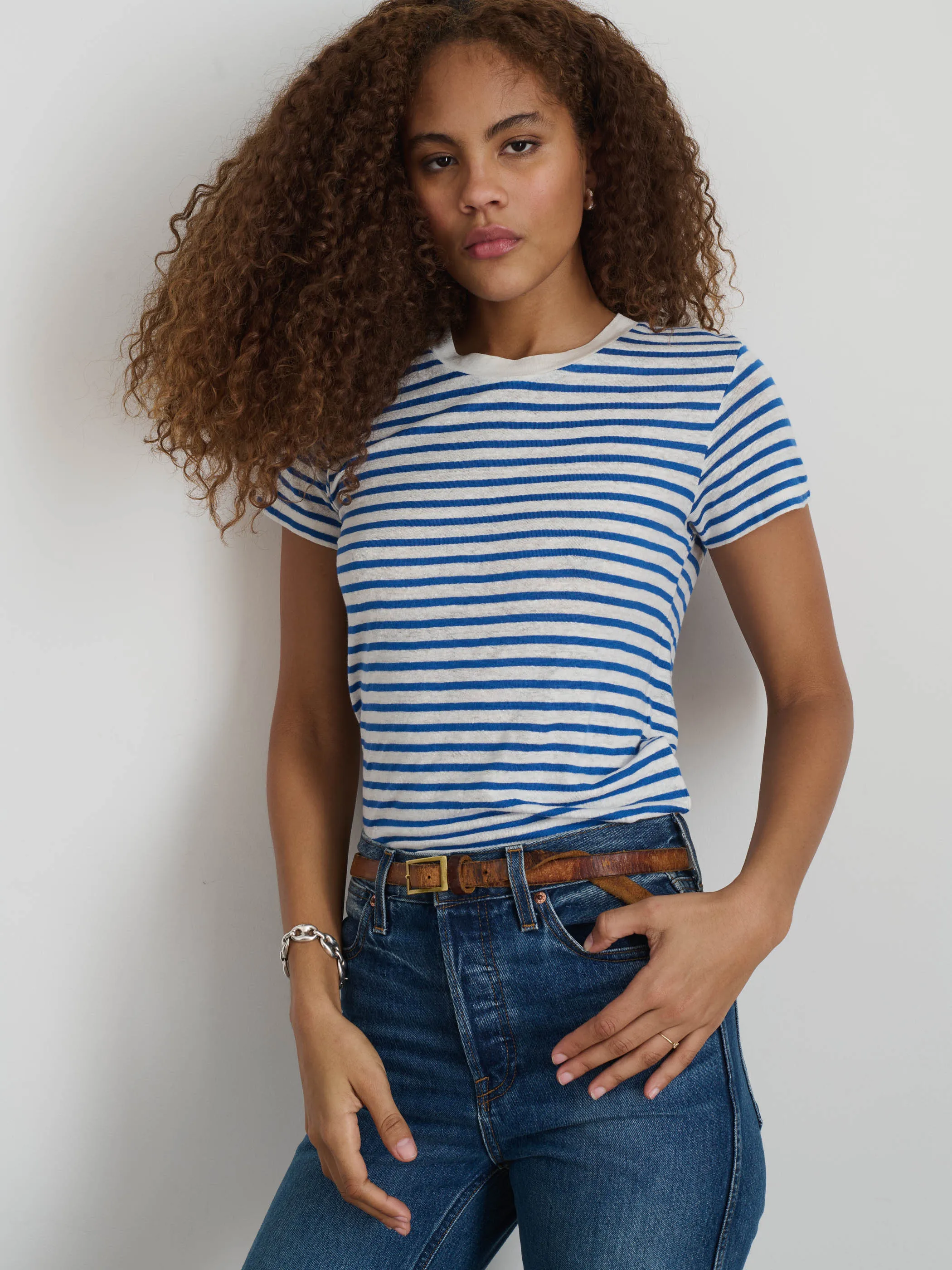 Prospect Striped Tee in Linen sold by Alex Mill product image thumbnail 2