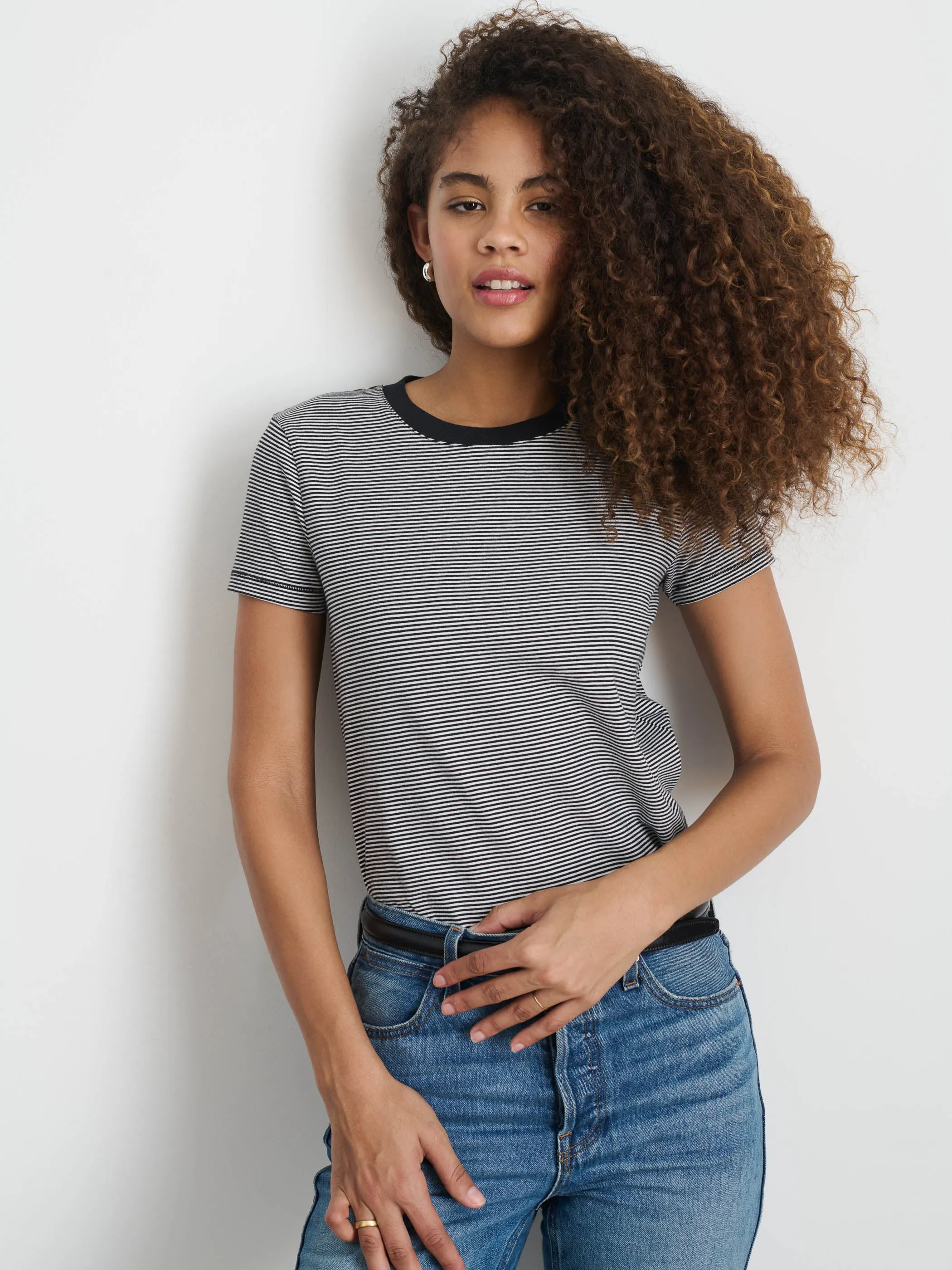 Prospect Tee in Striped Cotton Jersey sold by Alex Mill product image thumbnail 2