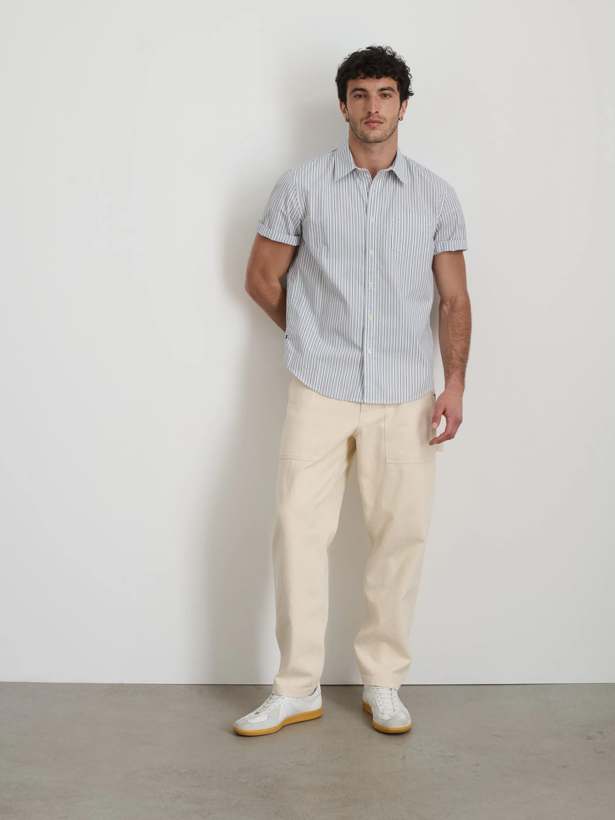 Short Sleeve Mill Shirt In Ticking Stripe sold by Alex Mill product image thumbnail 3