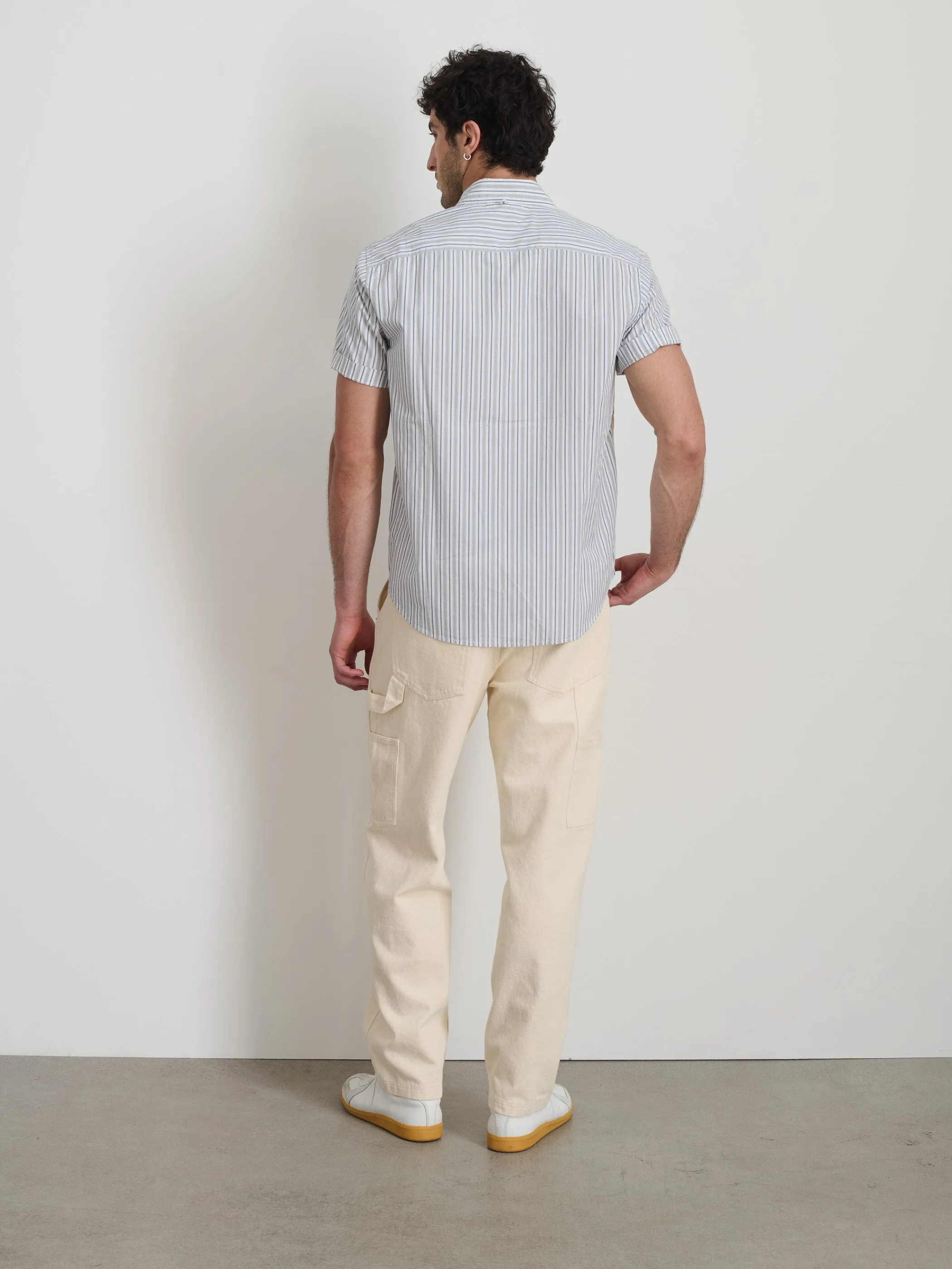 Short Sleeve Mill Shirt In Ticking Stripe sold by Alex Mill product image thumbnail 5