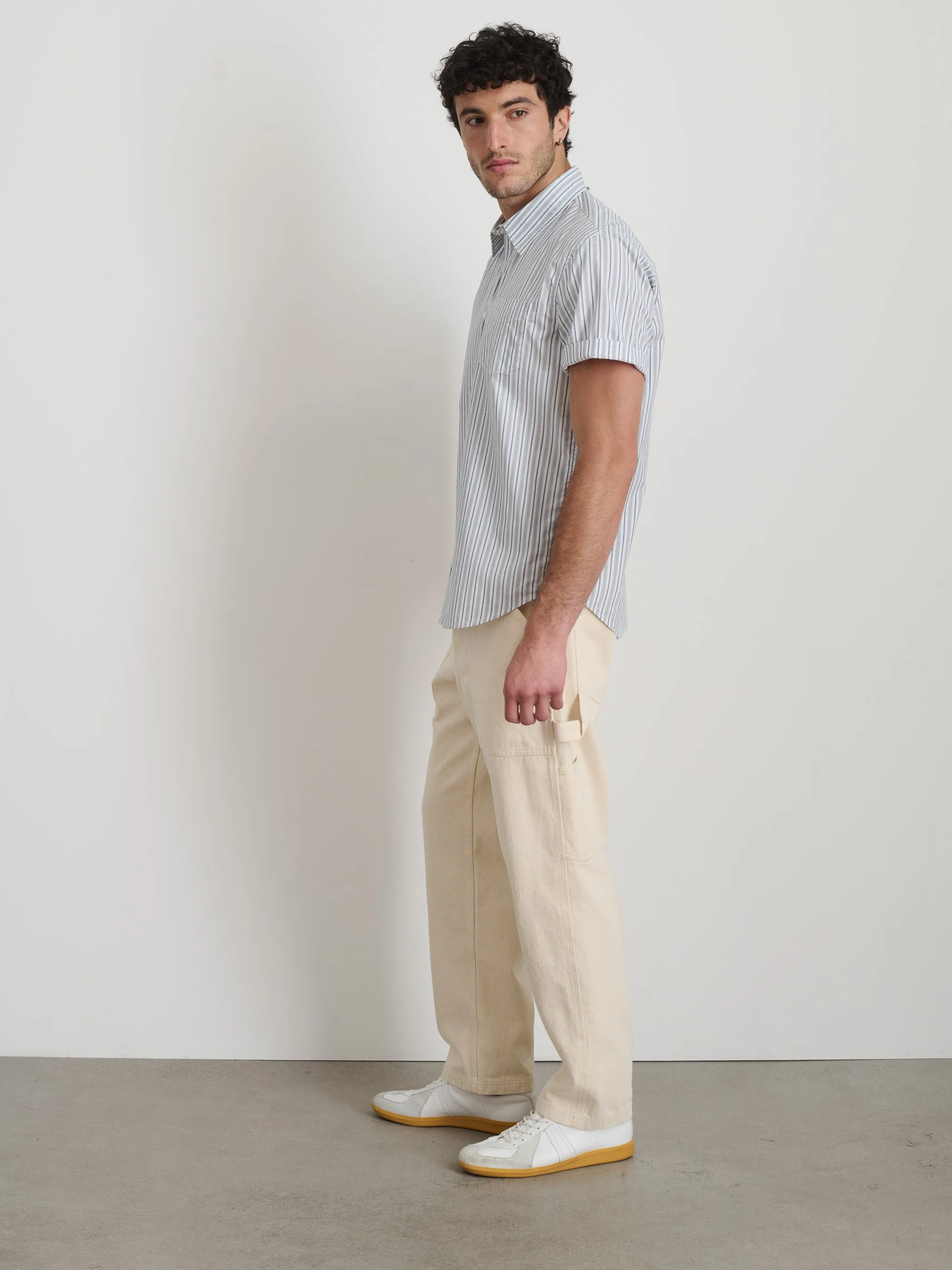 Short Sleeve Mill Shirt In Ticking Stripe sold by Alex Mill product image thumbnail 4