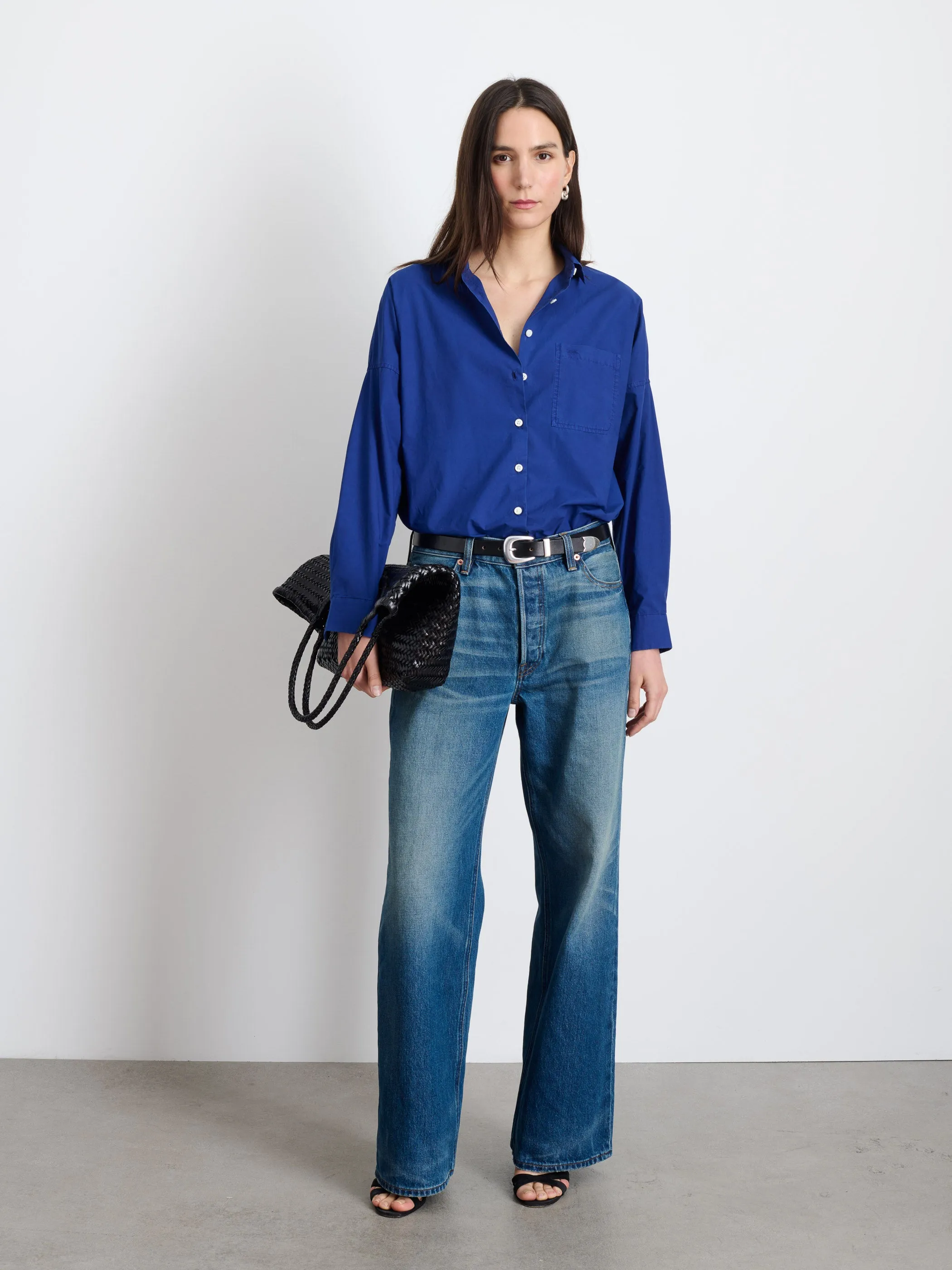 Jo Shirt in Cotton Poplin sold by Alex Mill product image thumbnail 3