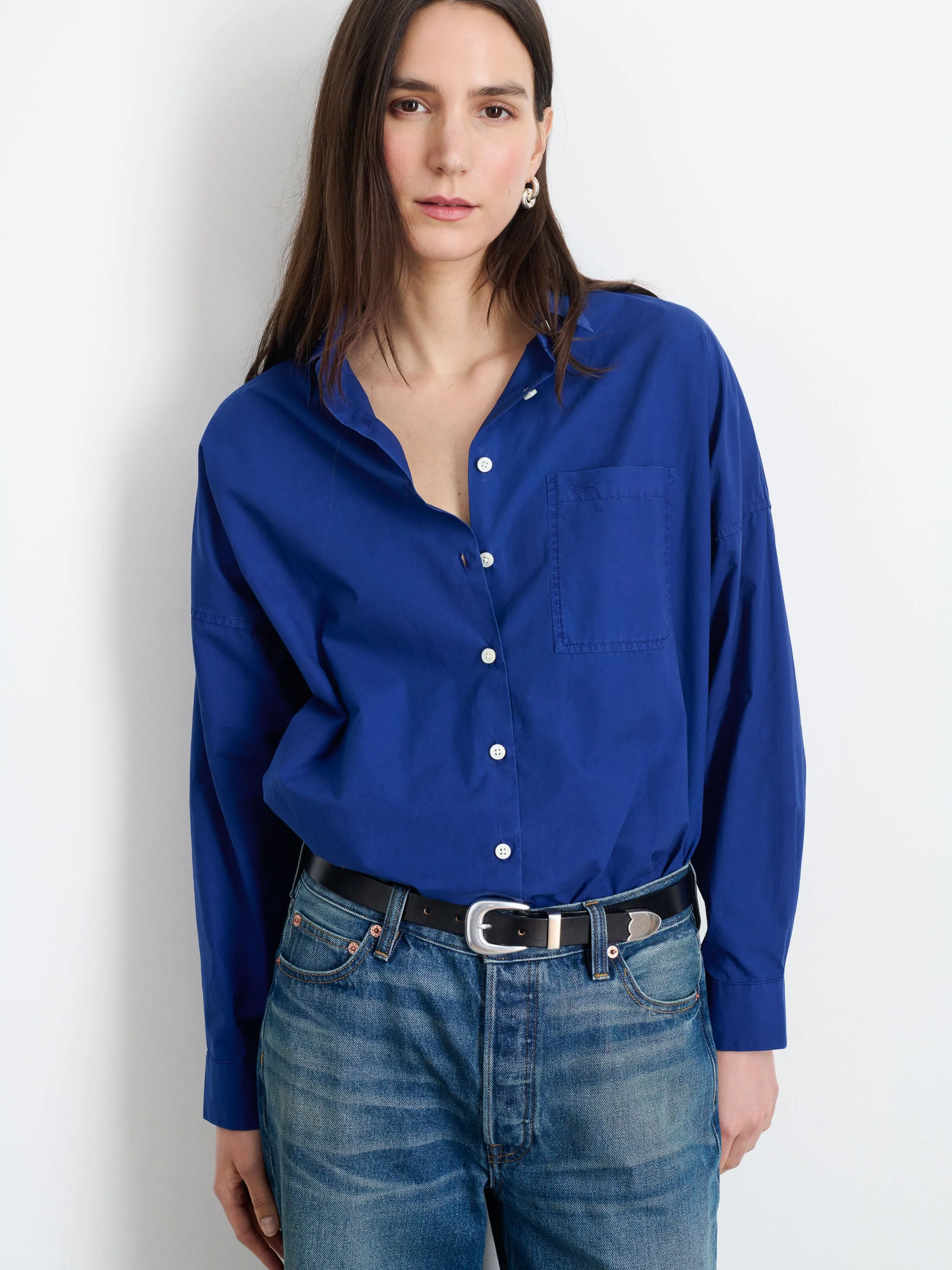 Jo Shirt in Cotton Poplin sold by Alex Mill product image thumbnail 2