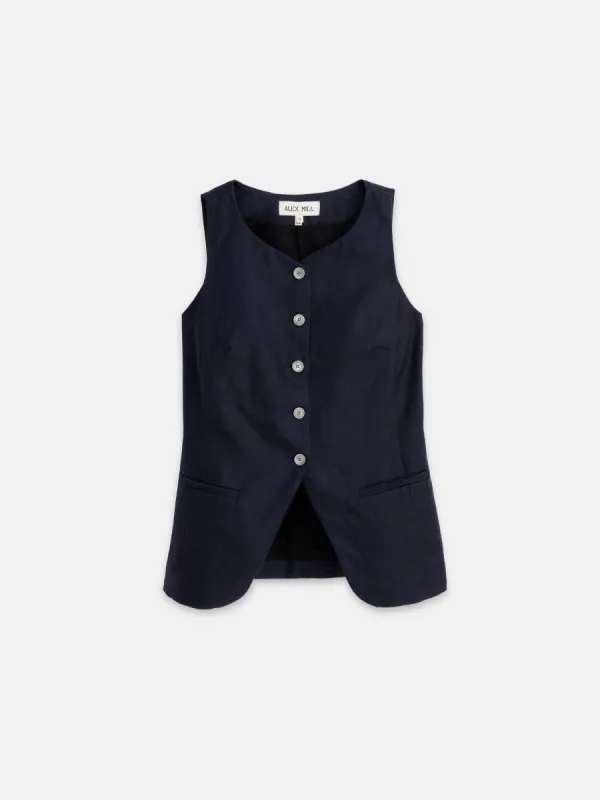 Anna Vest In Linen sold by Alex Mill