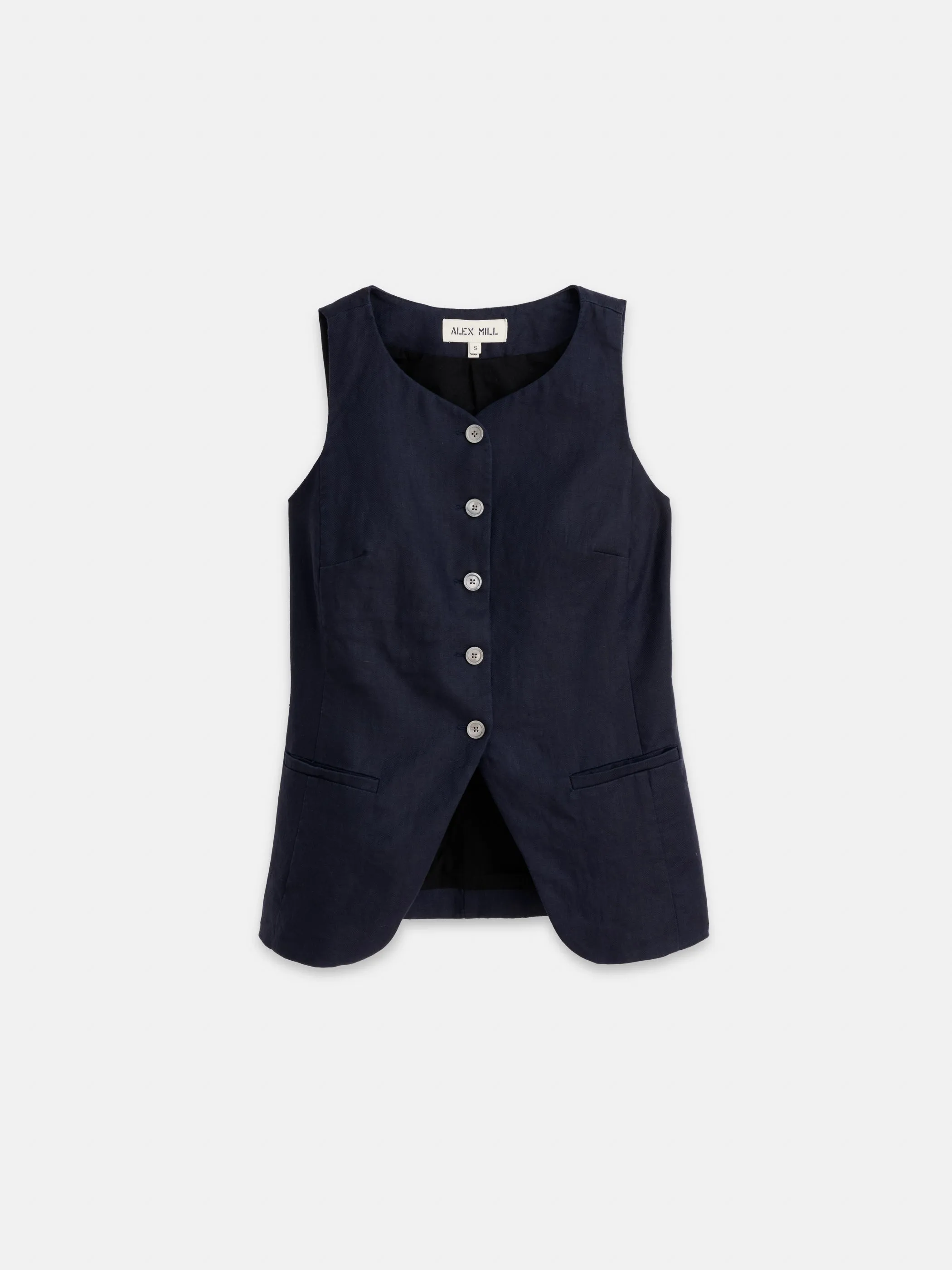 Anna Vest In Linen sold by Alex Mill