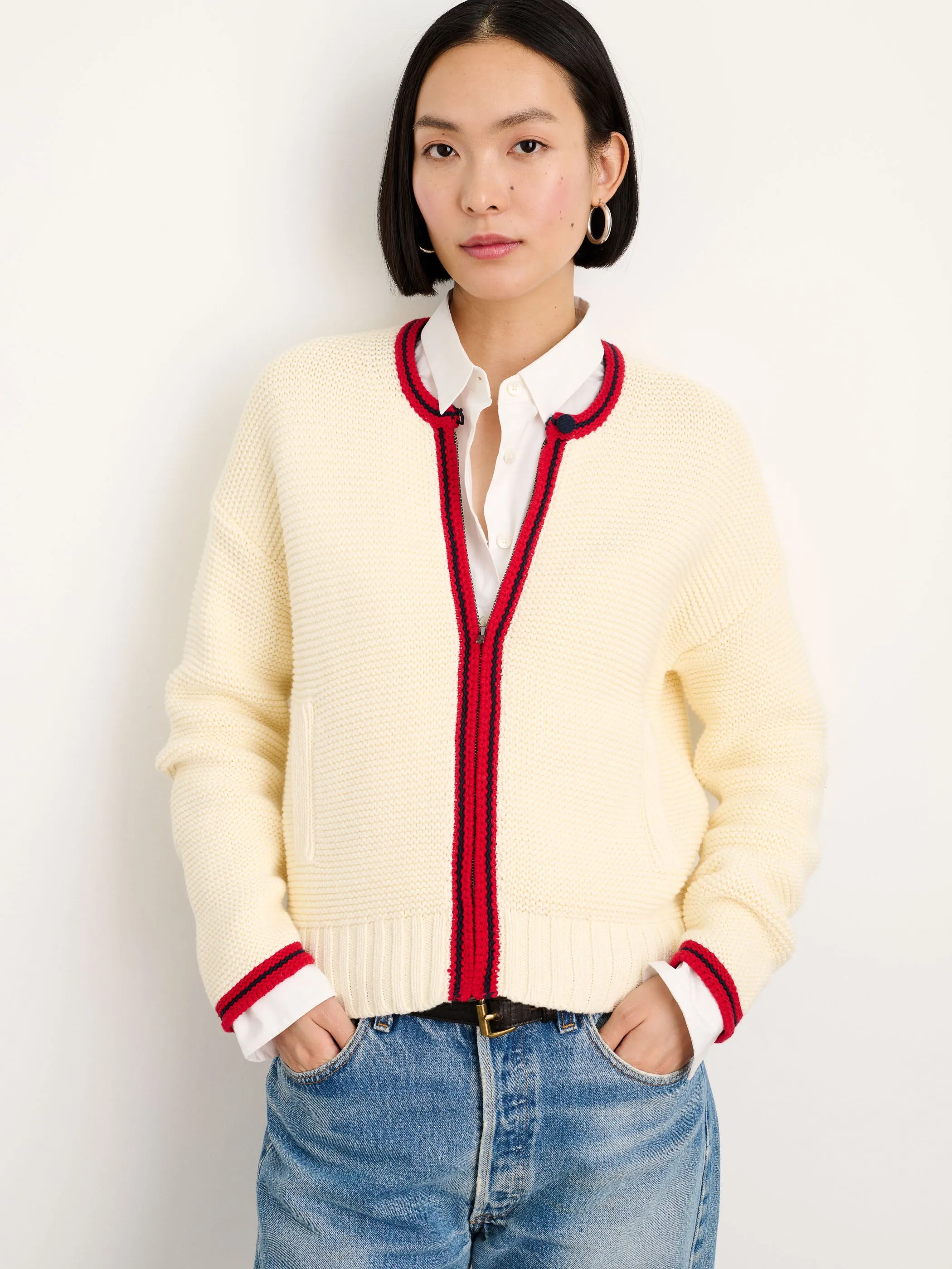 Fred Zip Cardigan in Cotton sold by Alex Mill product image thumbnail 3