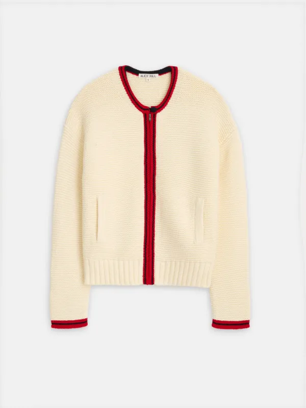 Fred Zip Cardigan in Cotton sold by Alex Mill