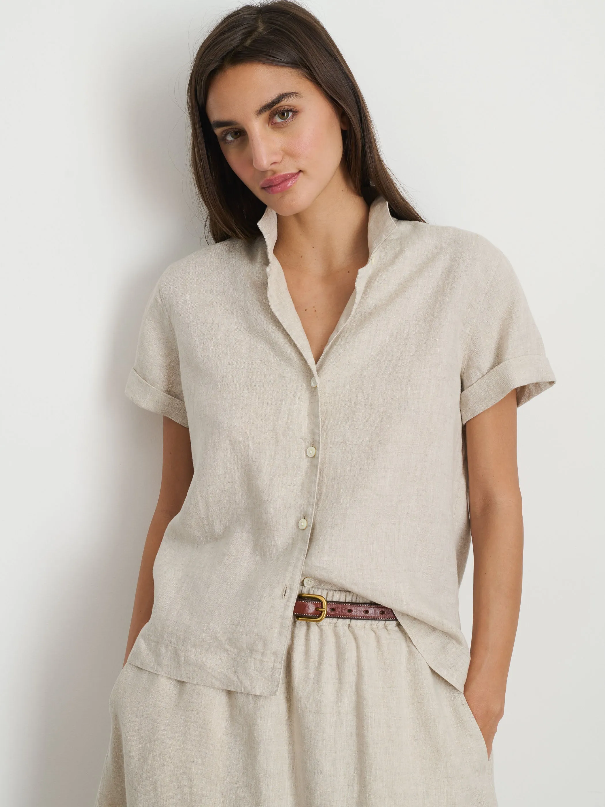 Maddie Camp Shirt In Flax Linen sold by Alex Mill product image thumbnail 2