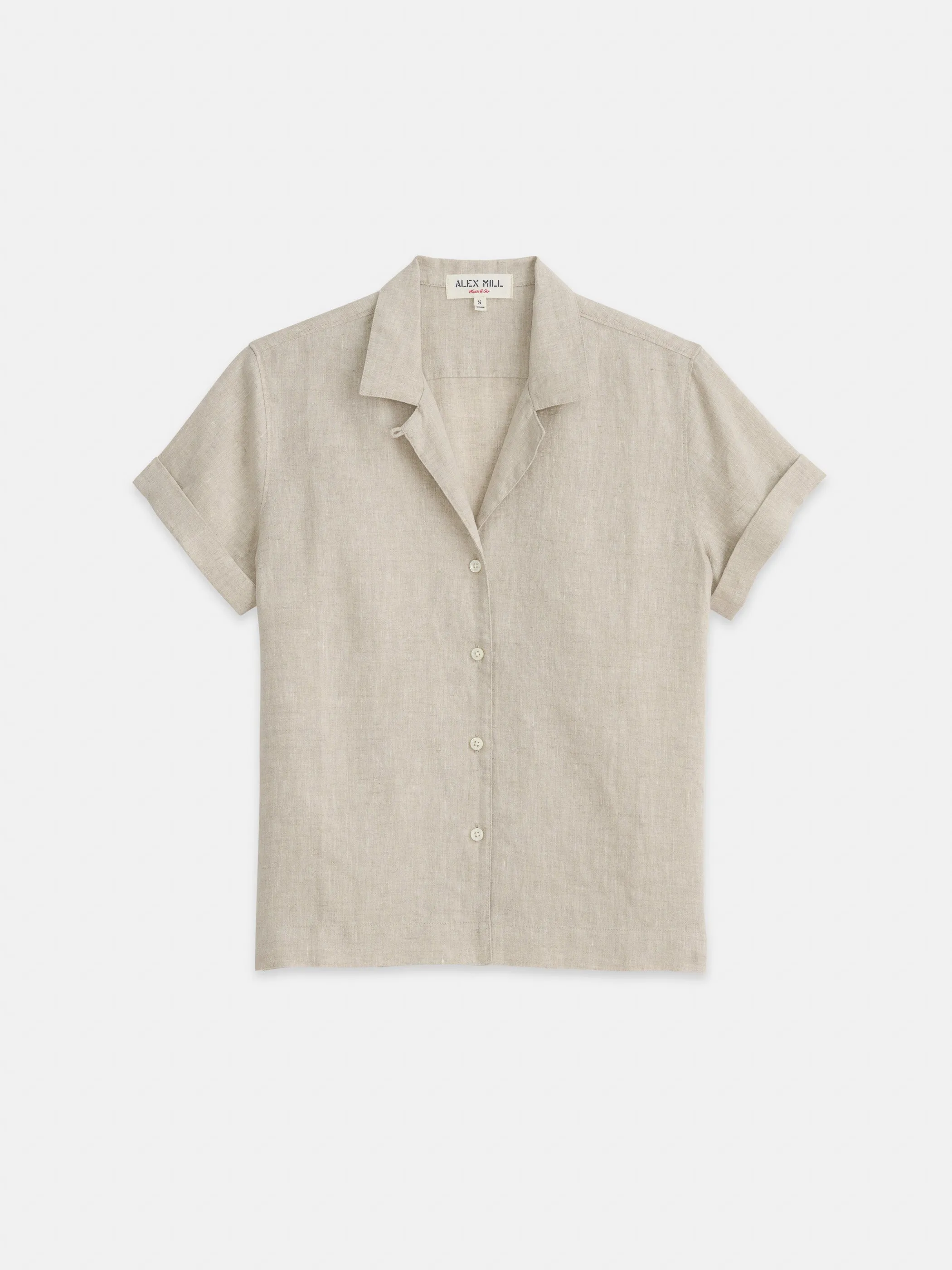 Maddie Camp Shirt In Flax Linen sold by Alex Mill