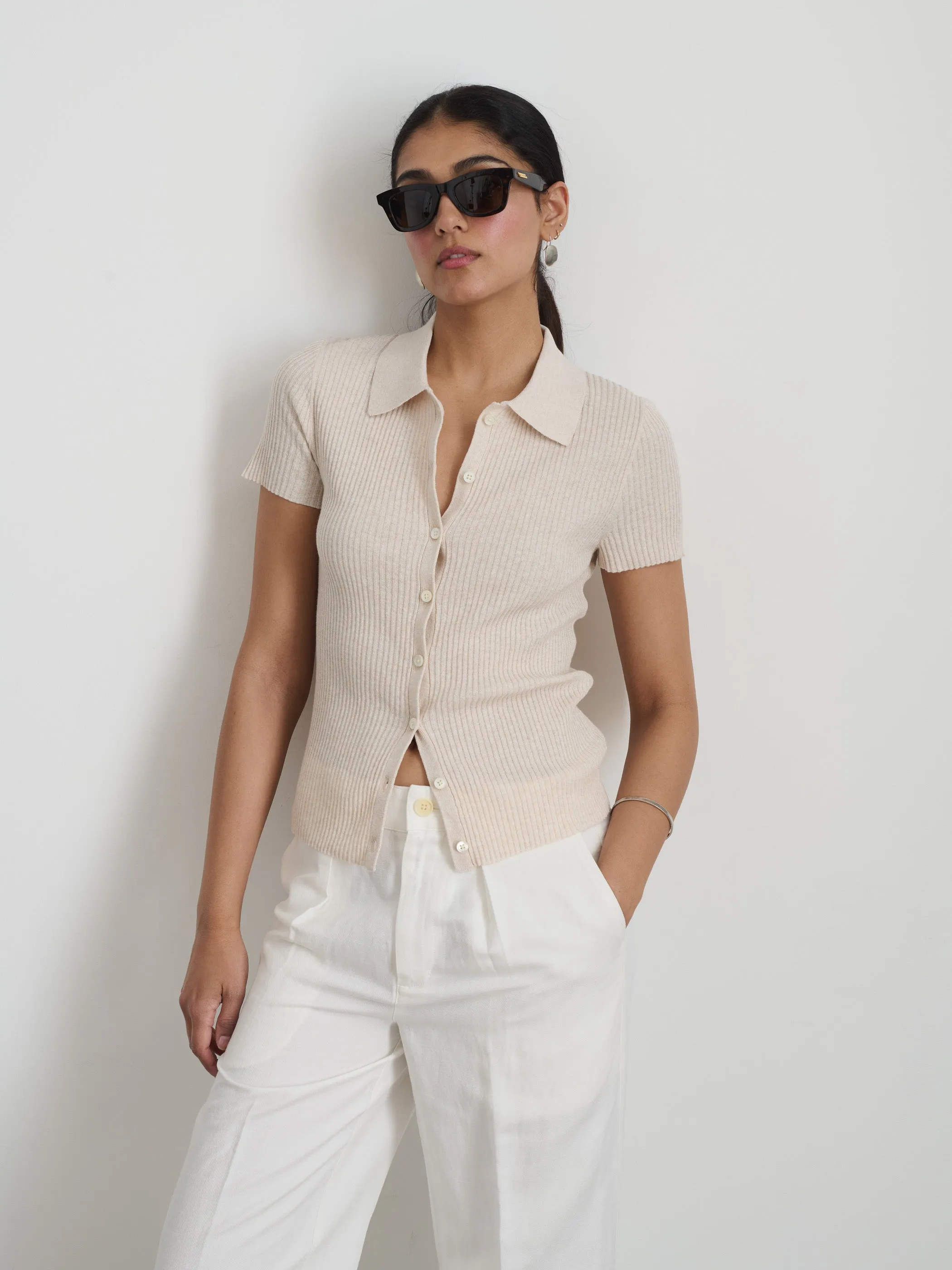 Suzanne Ribbed Polo sold by Alex Mill product image thumbnail 2