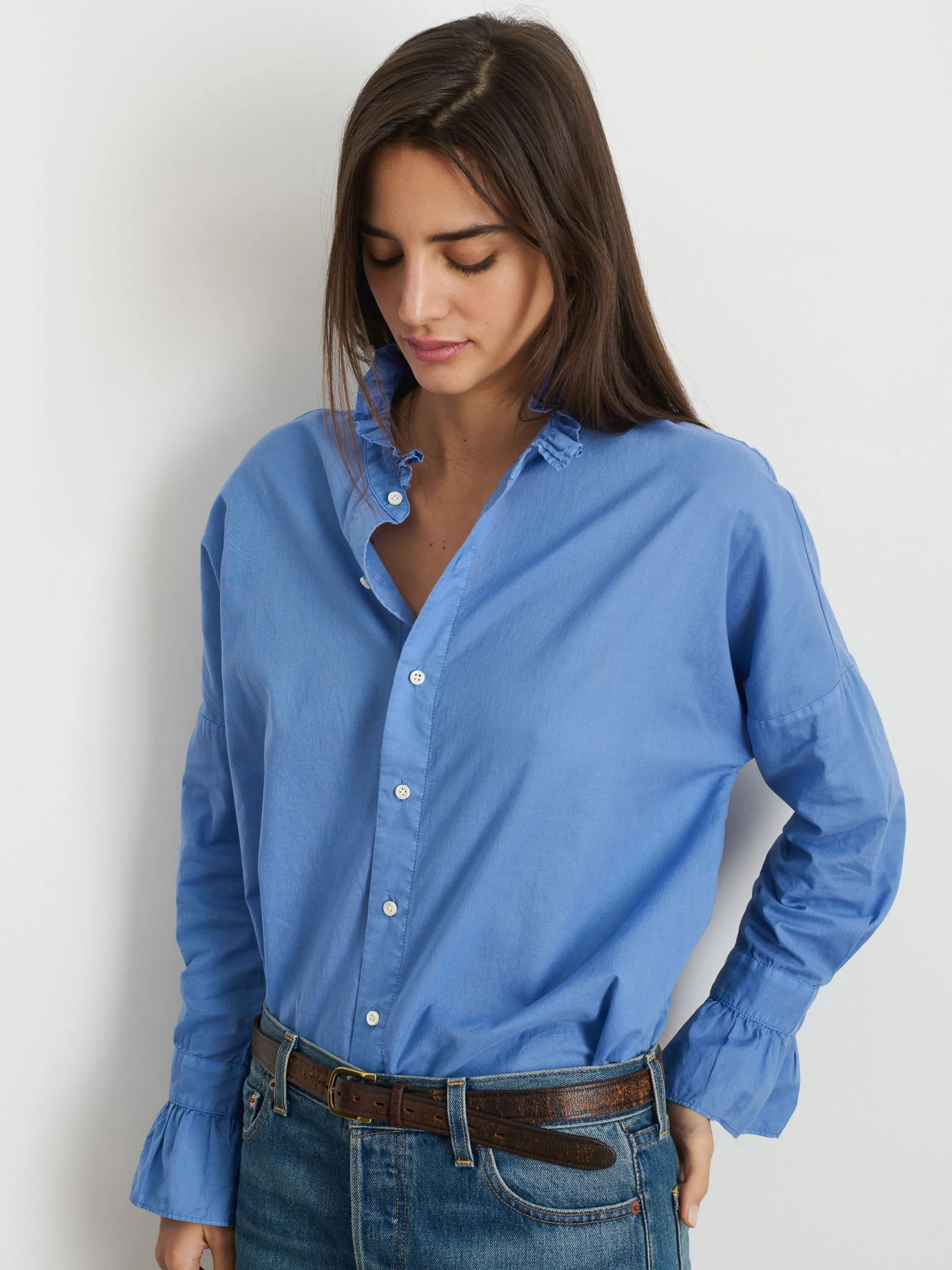 Blake Ruffle Shirt In Cotton Voile sold by Alex Mill product image thumbnail 4