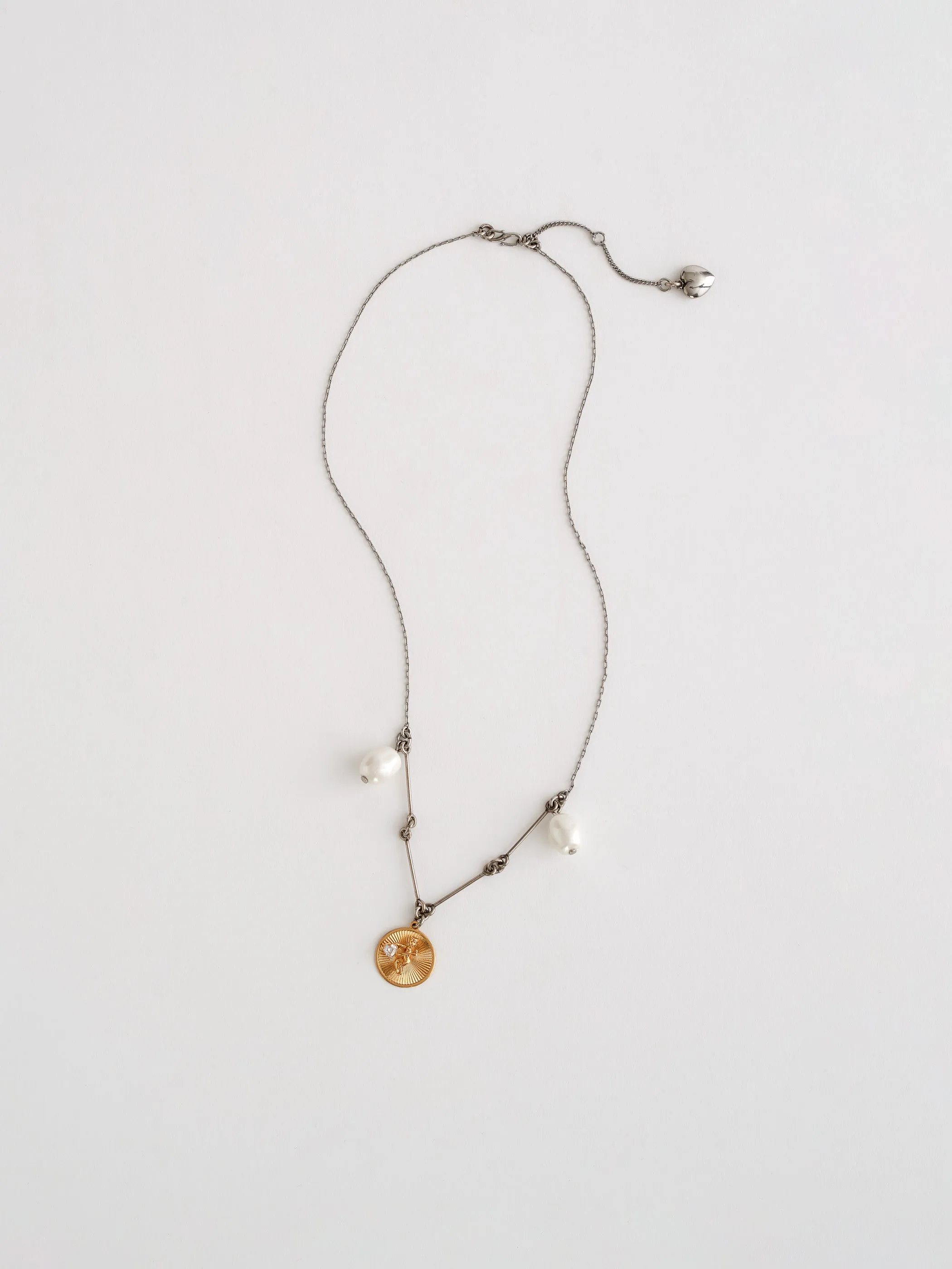 Bar Chain Necklace with Cupid Medallion sold by Alex Mill