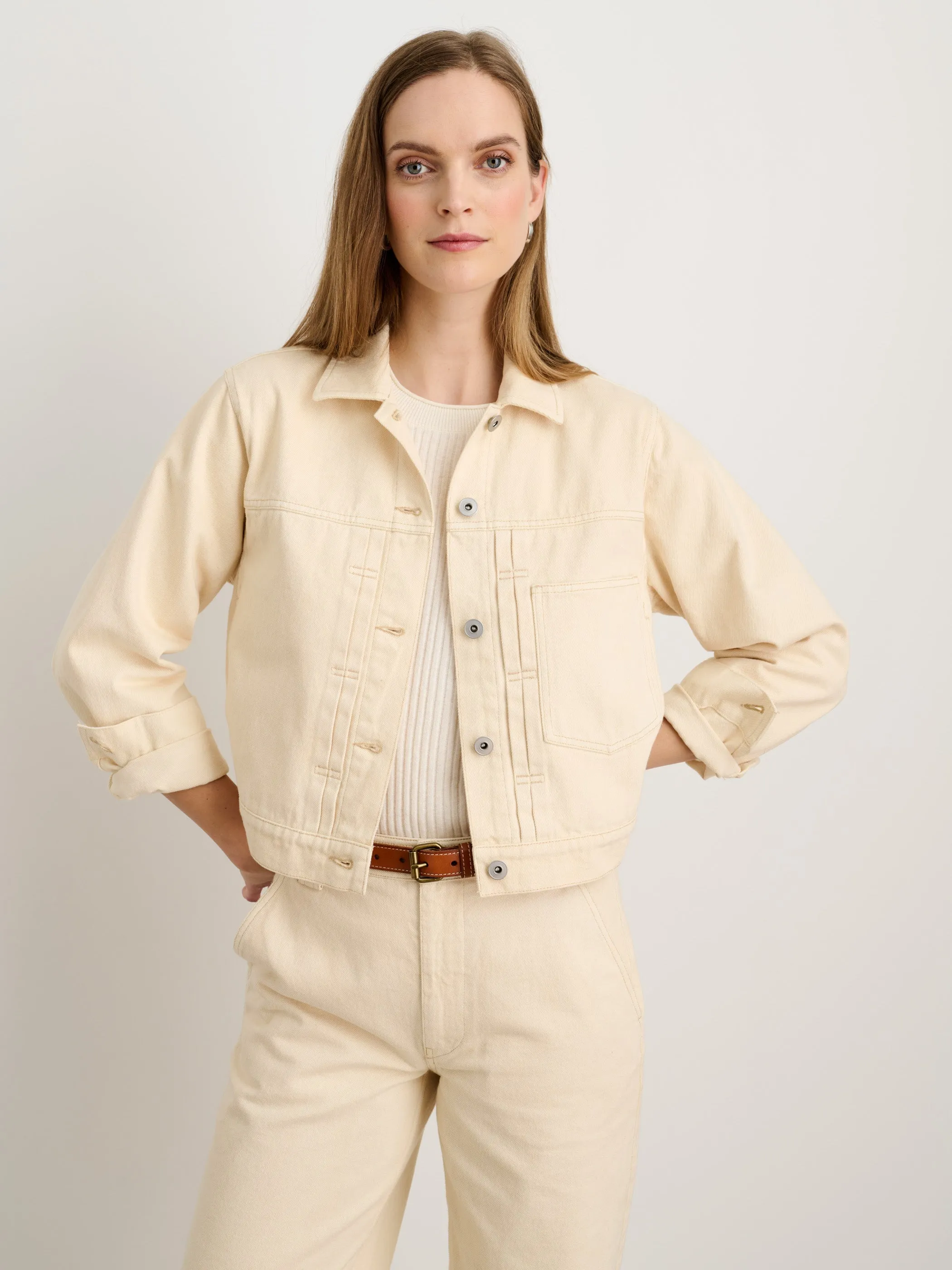 Trucker Jacket in Recycled Denim sold by Alex Mill product image thumbnail 3