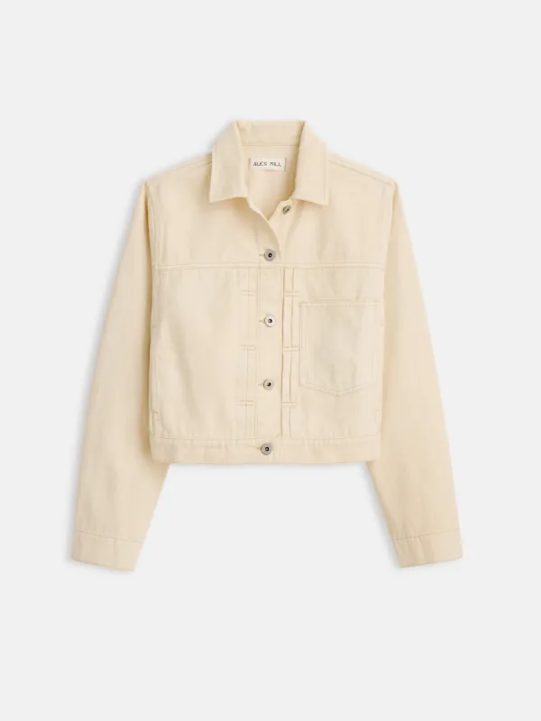 Trucker Jacket in Recycled Denim sold by Alex Mill