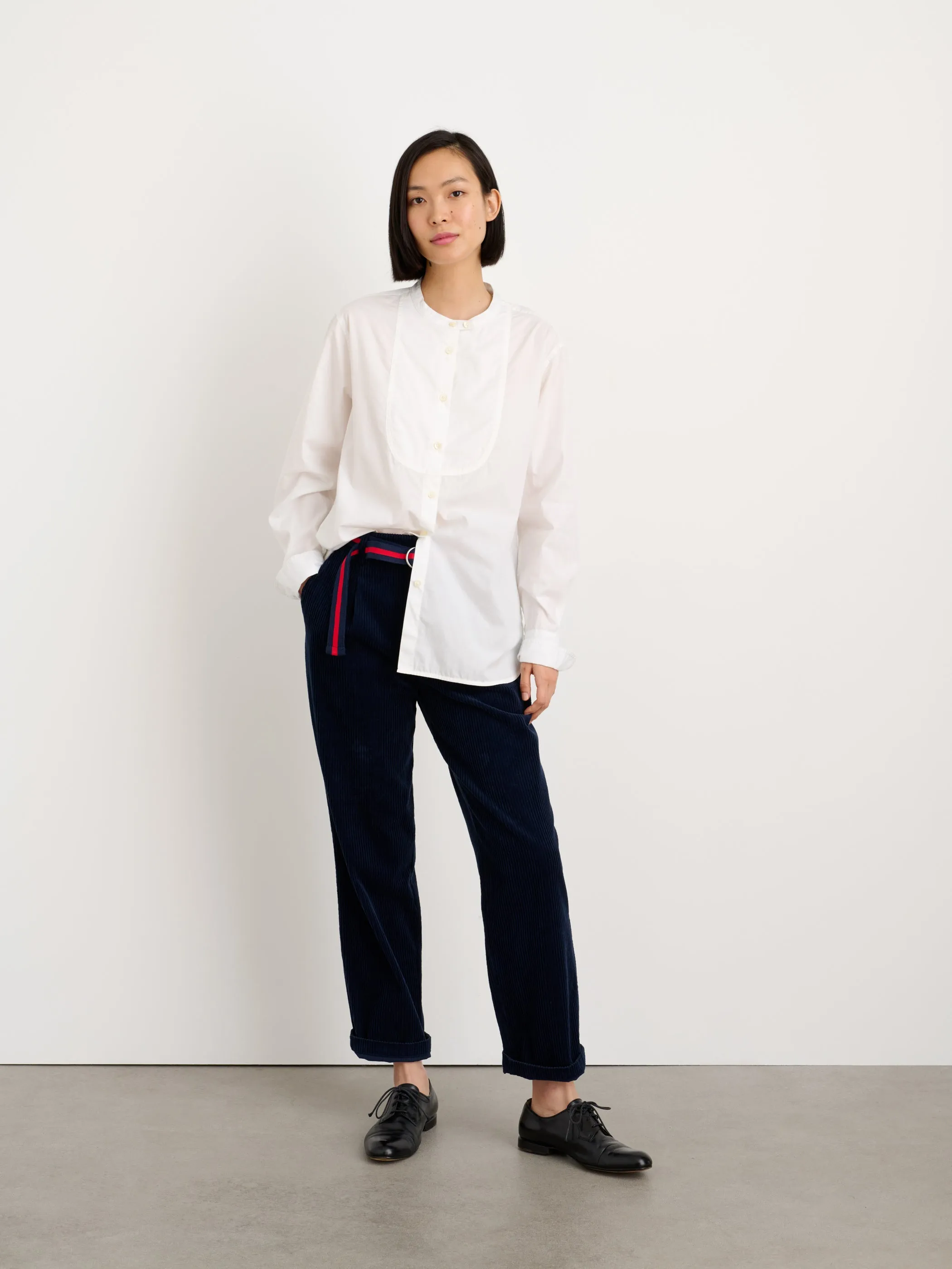 Eloise Bib Shirt in Solid sold by Alex Mill product image thumbnail 3