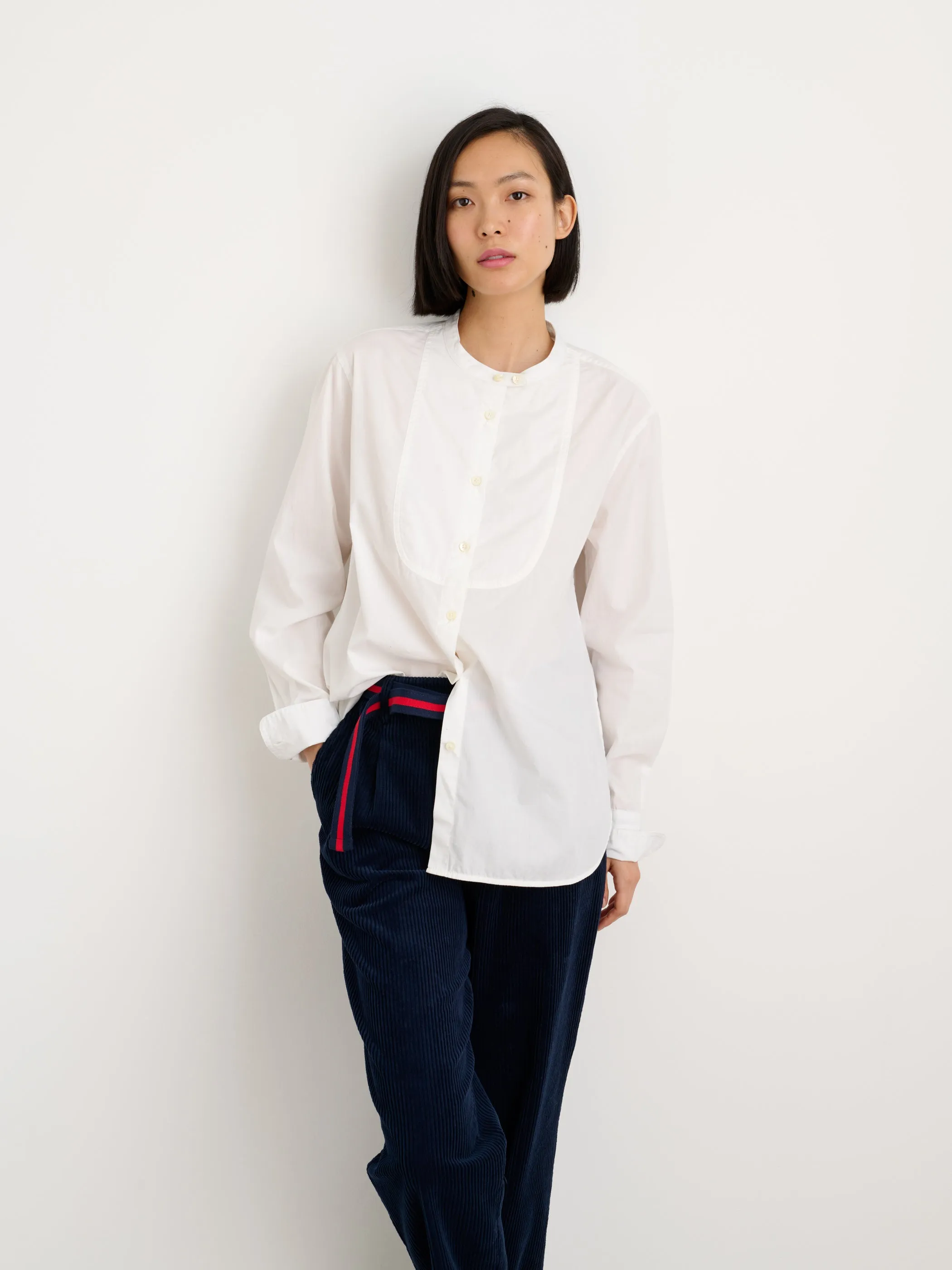 Eloise Bib Shirt in Solid sold by Alex Mill product image thumbnail 2