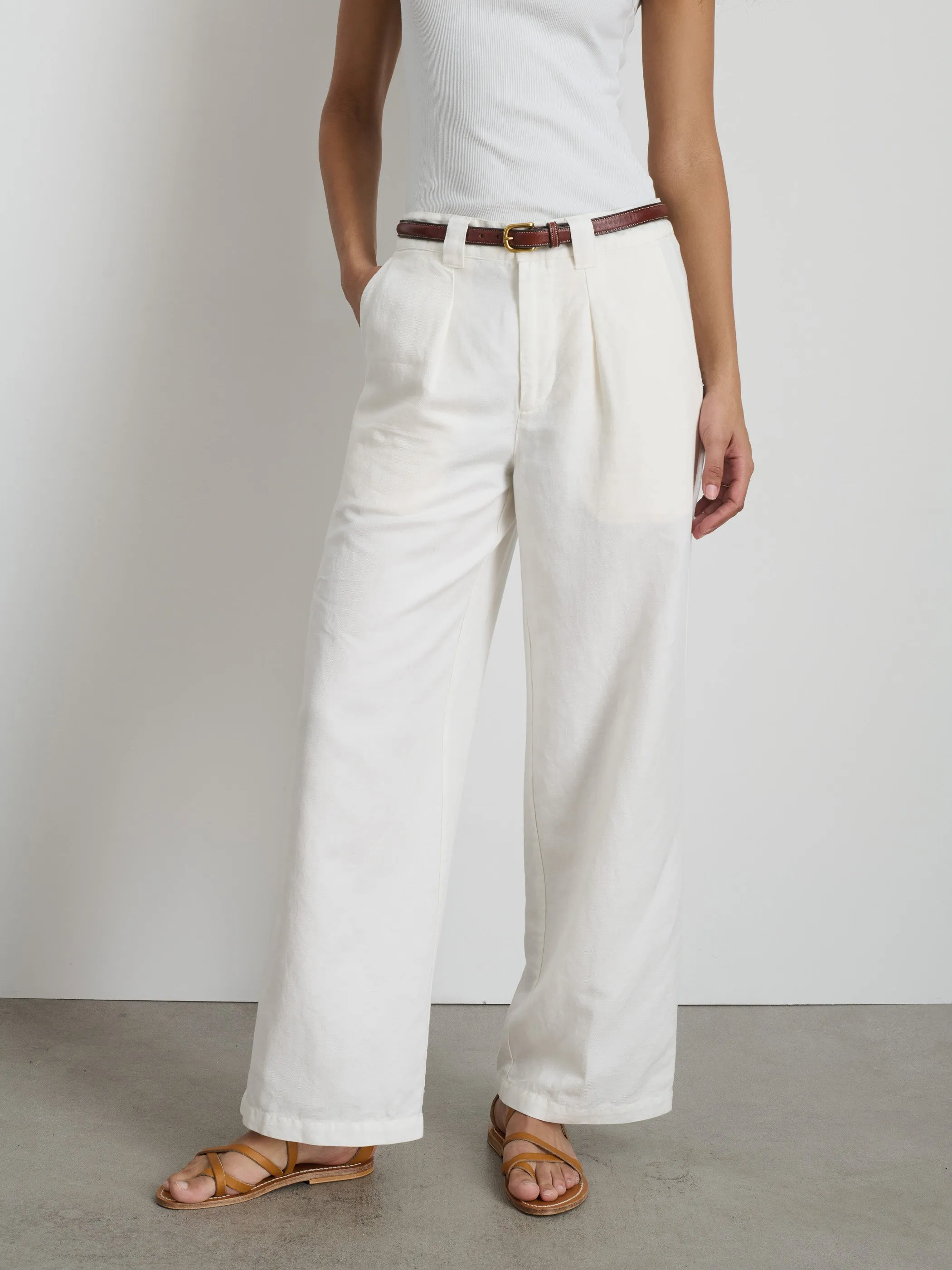 Madeline Pleat Trouser in Twill sold by Alex Mill product image thumbnail 3