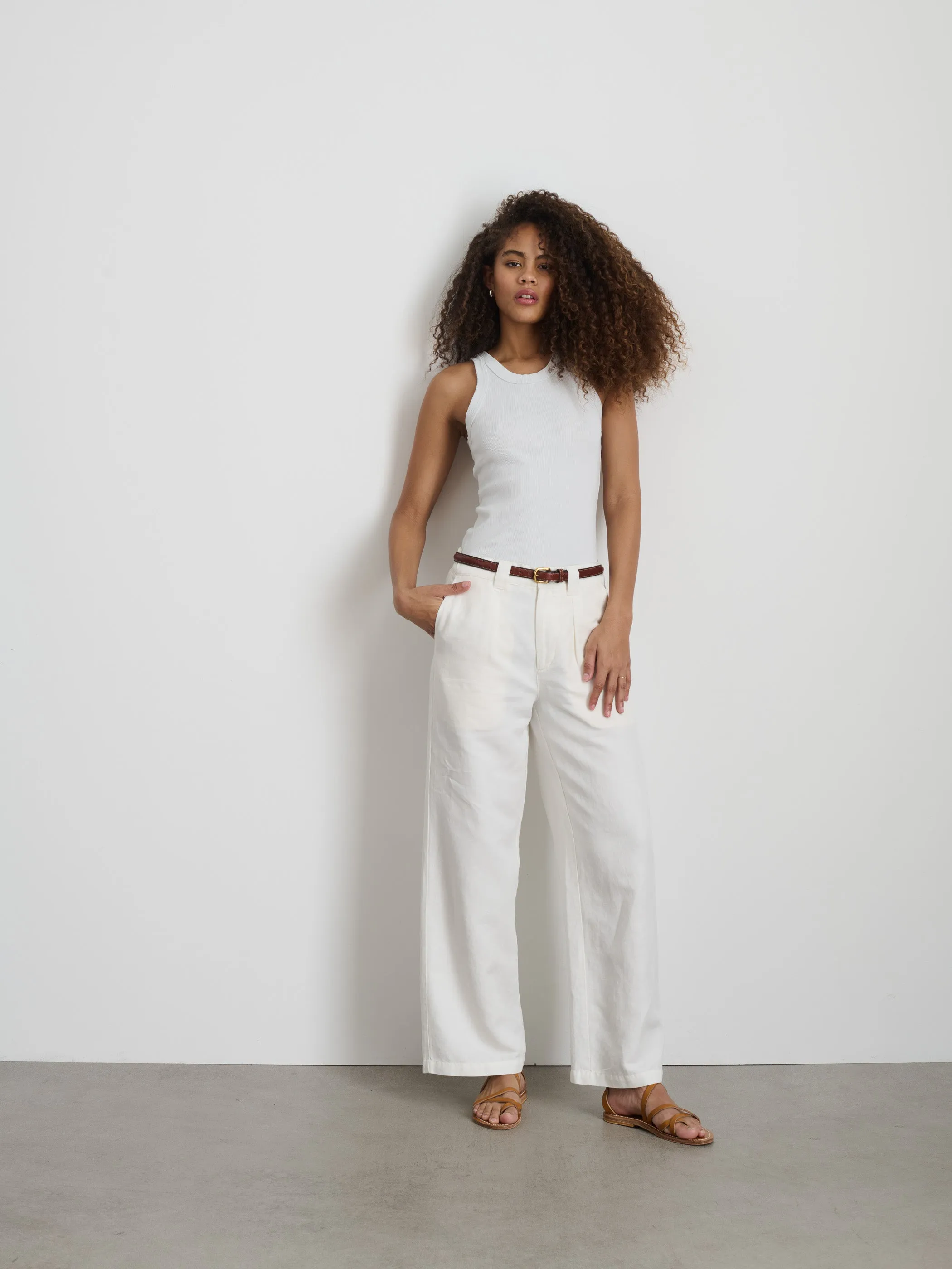 Madeline Pleat Trouser in Twill sold by Alex Mill product image thumbnail 2