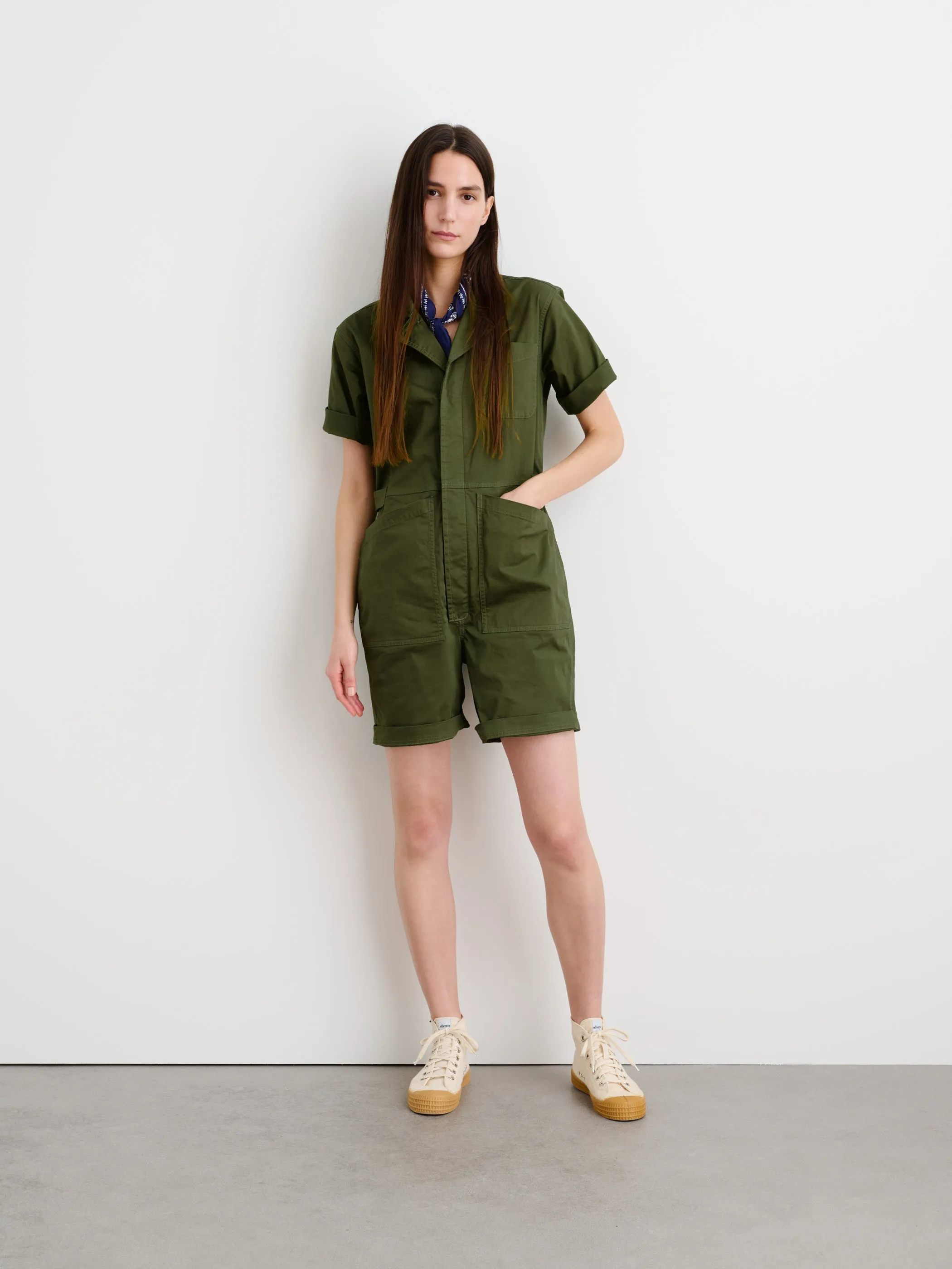 Standard Short Jumpsuit in Cotton Twill sold by Alex Mill product image thumbnail 2