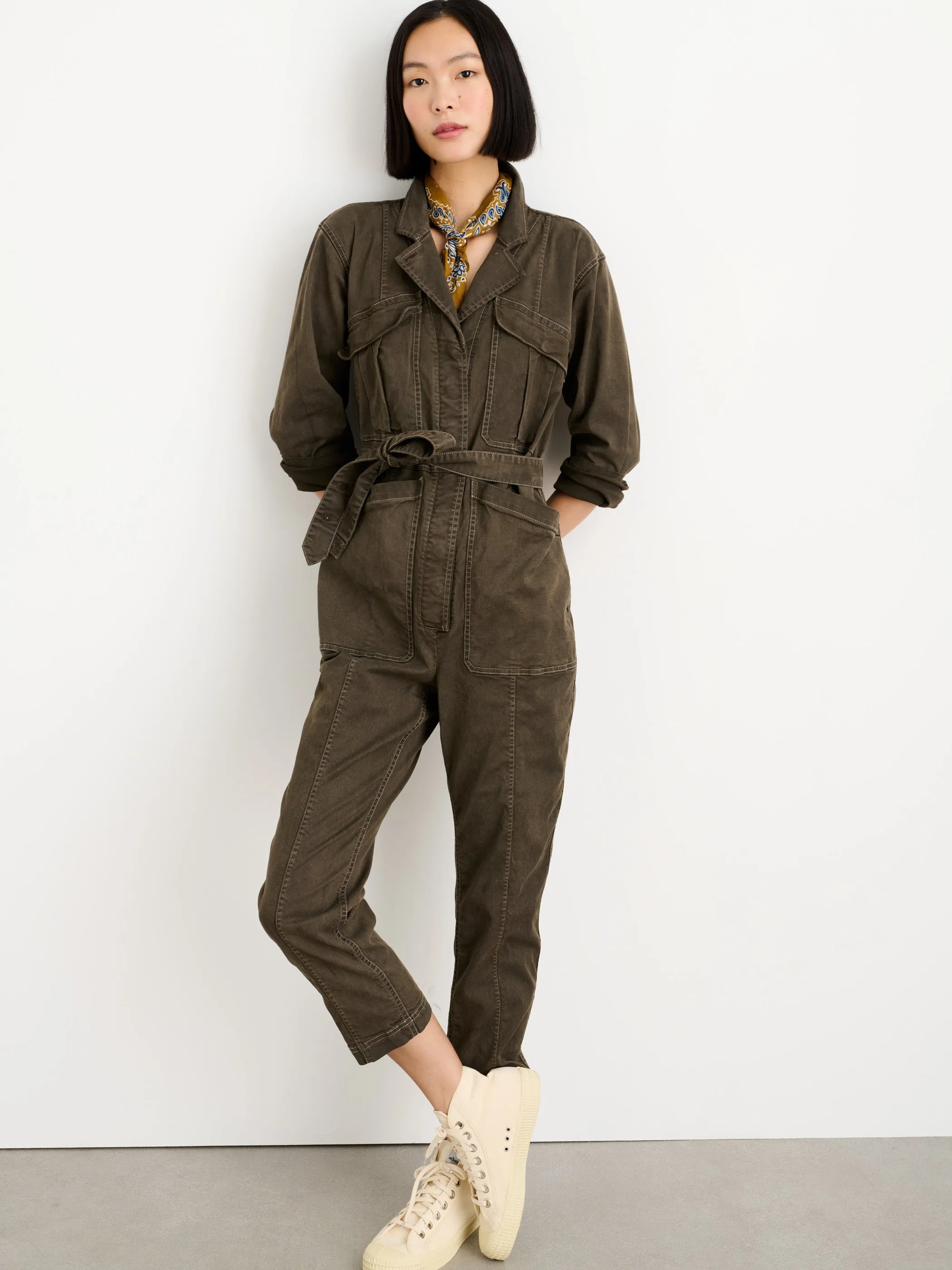 Botanical Dyed Expedition Jumpsuit in Washed Twill sold by Alex Mill product image thumbnail 3