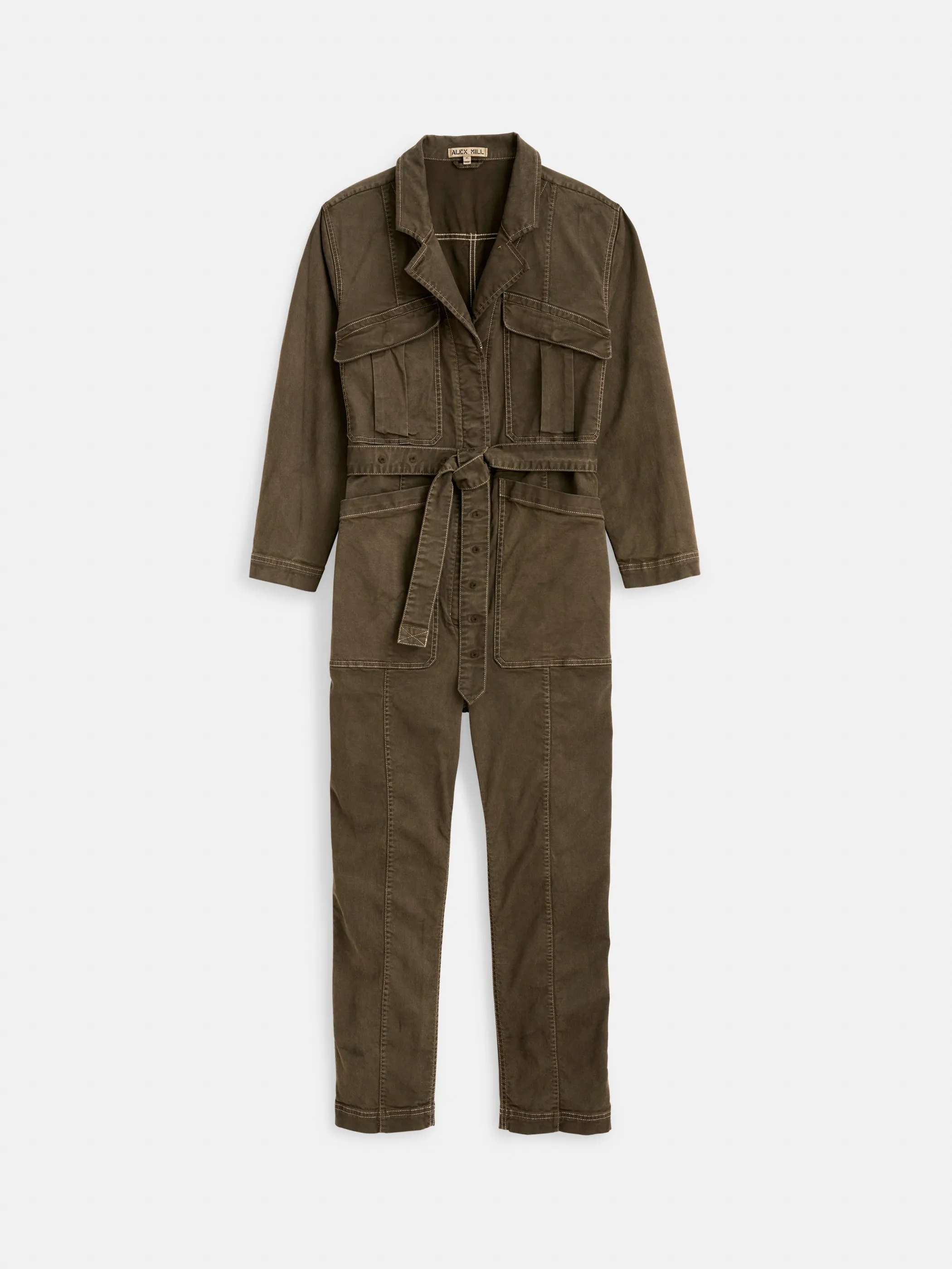 Botanical Dyed Expedition Jumpsuit in Washed Twill sold by Alex Mill